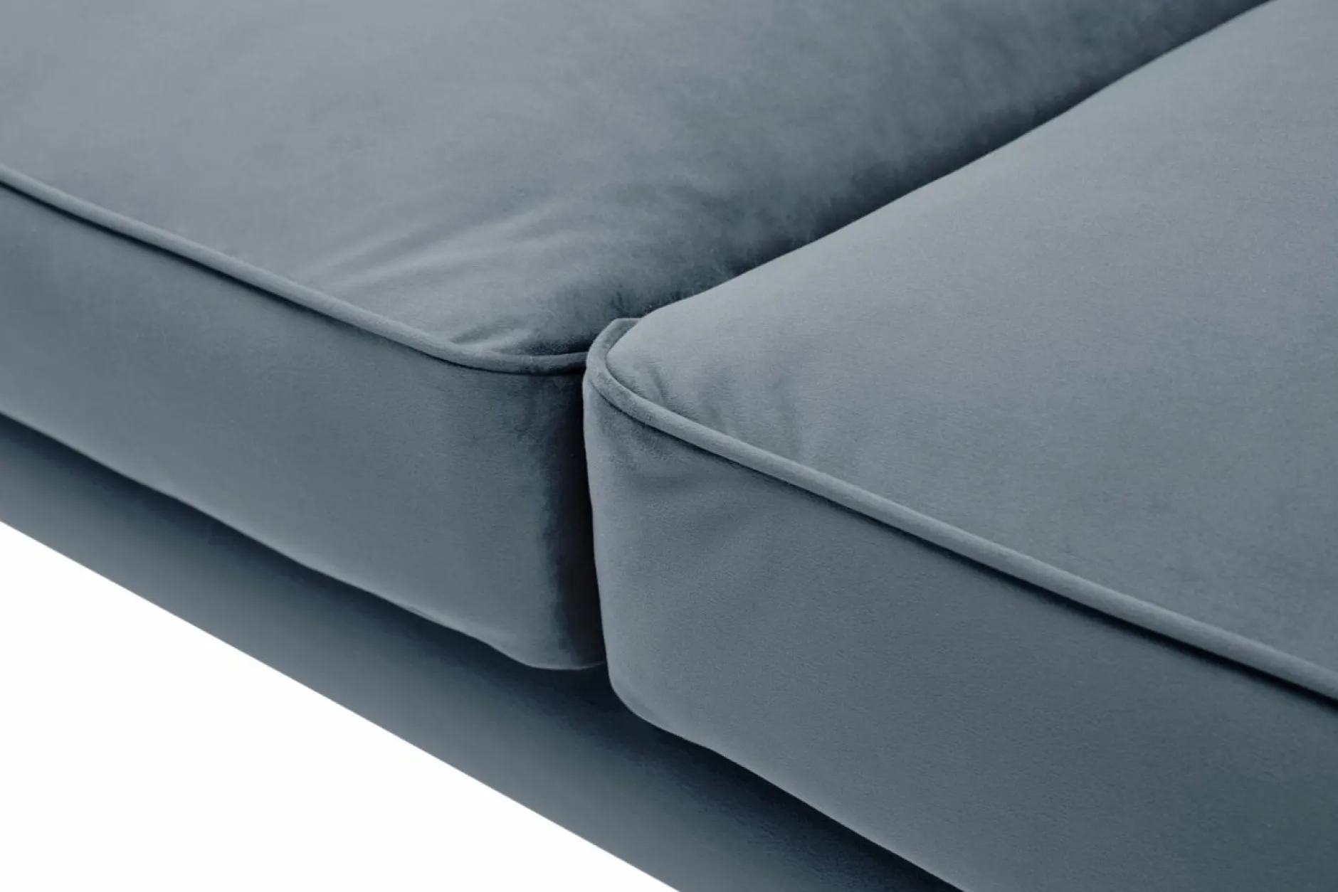 Canapés Droits|Canapés Fixes>Camif Canapé velours Olie - - 3 places Bleu gris