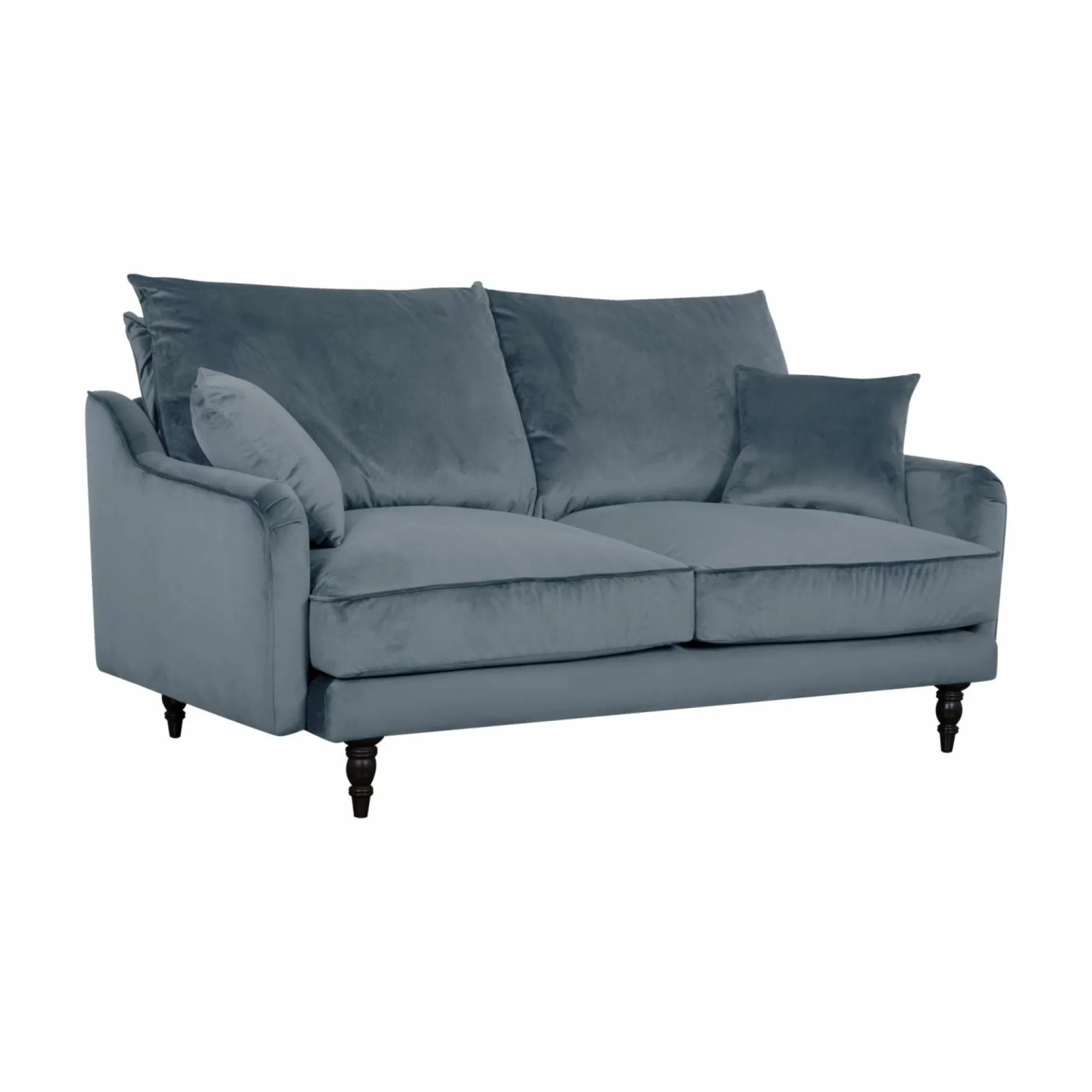 Canapés Droits|Canapés Fixes>Camif Canapé velours Olie - - 2 places Bleu gris