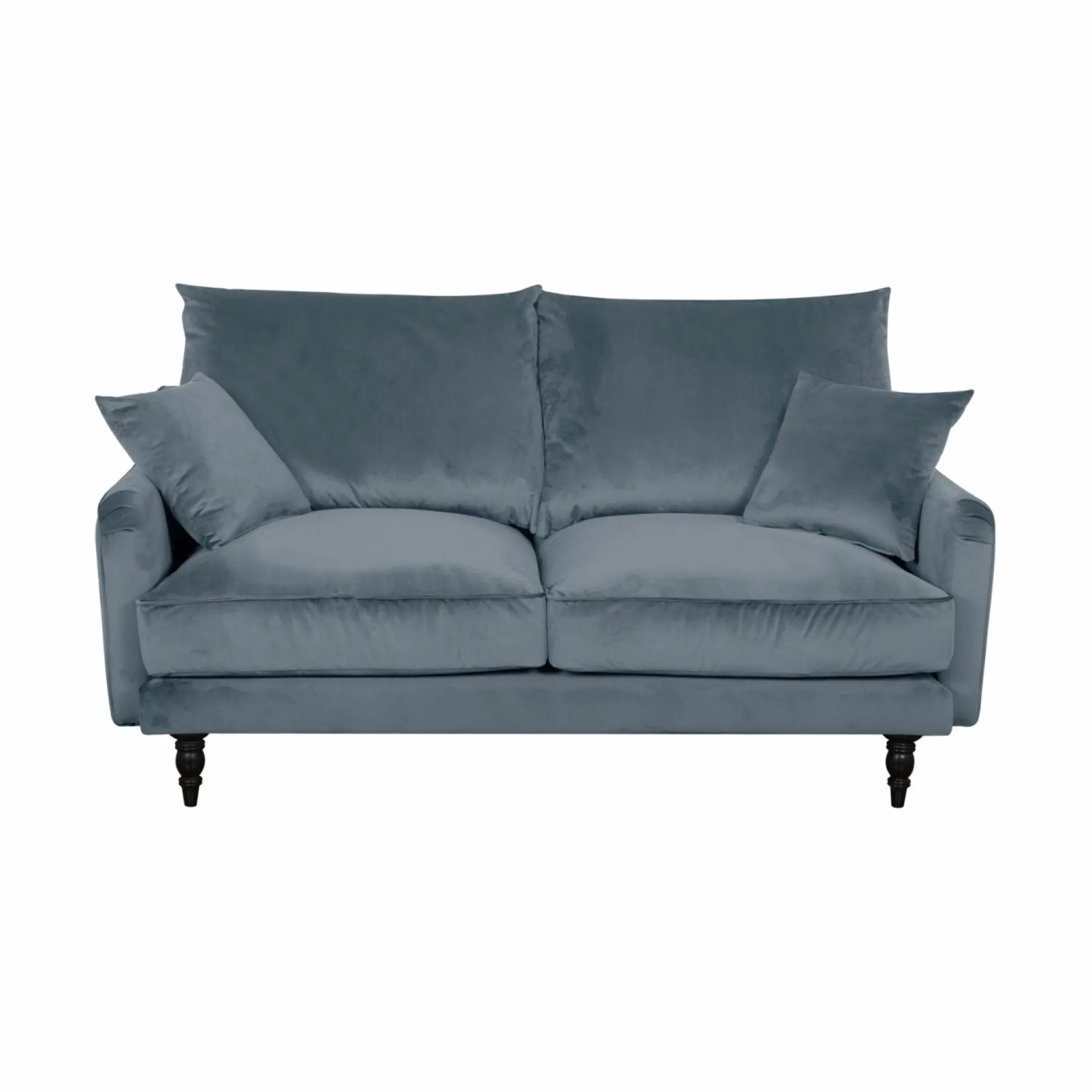 Canapés Droits|Canapés Fixes>Camif Canapé velours Olie - - 2 places Bleu gris