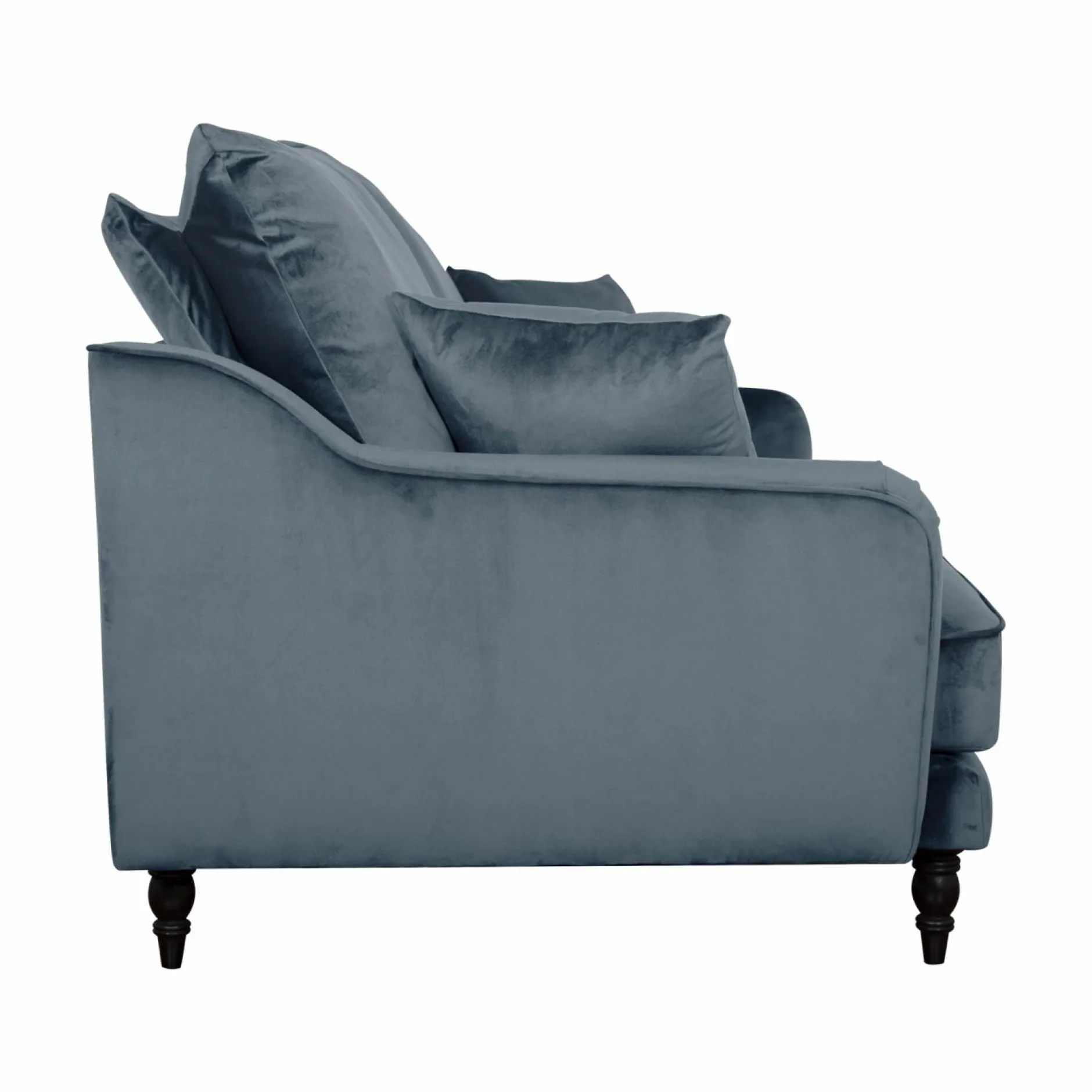 Canapés Droits|Canapés Fixes>Camif Canapé velours Olie - - 2 places Bleu gris