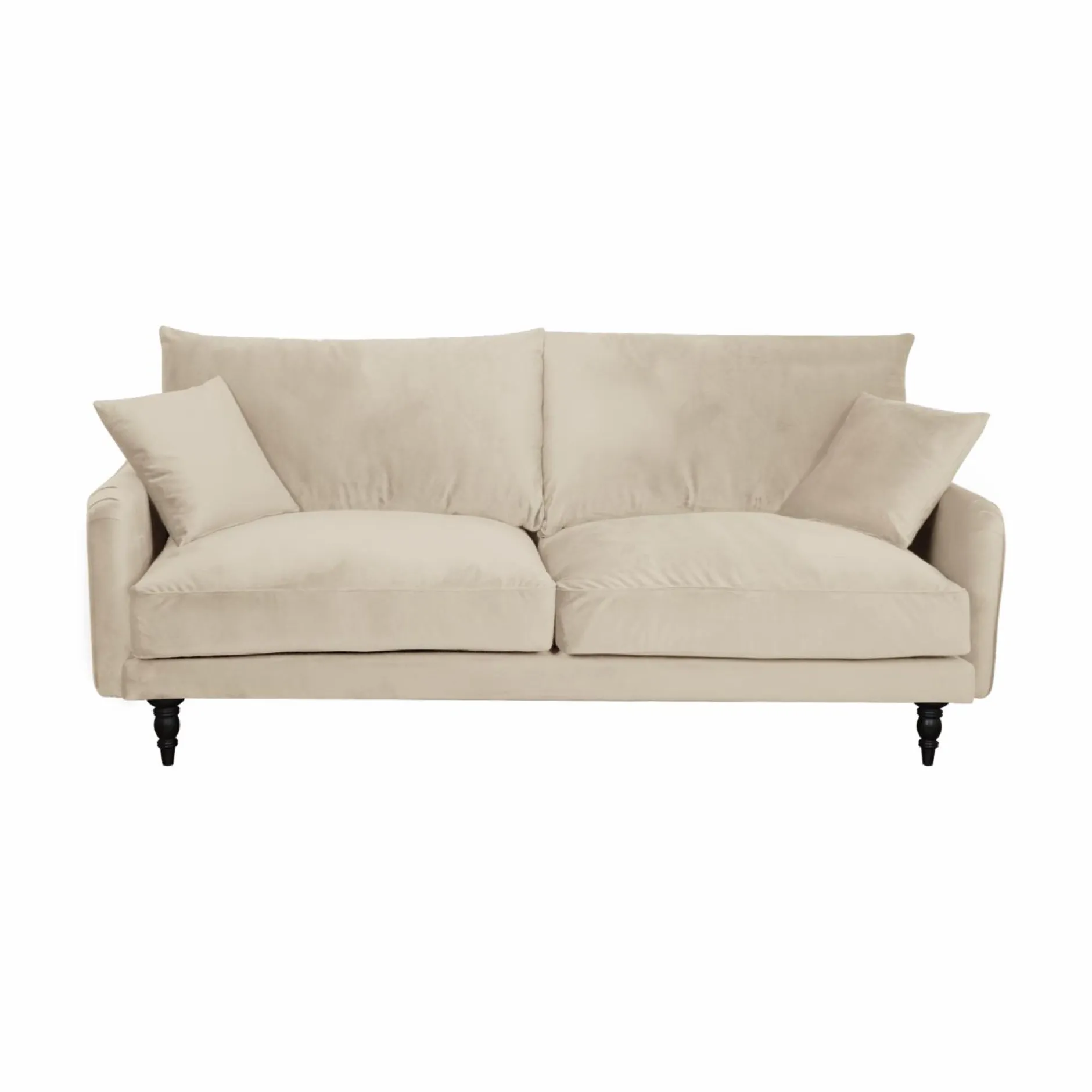 Canapés Droits|Canapés Fixes>Camif Canapé velours Olie - - 4 places Ecru