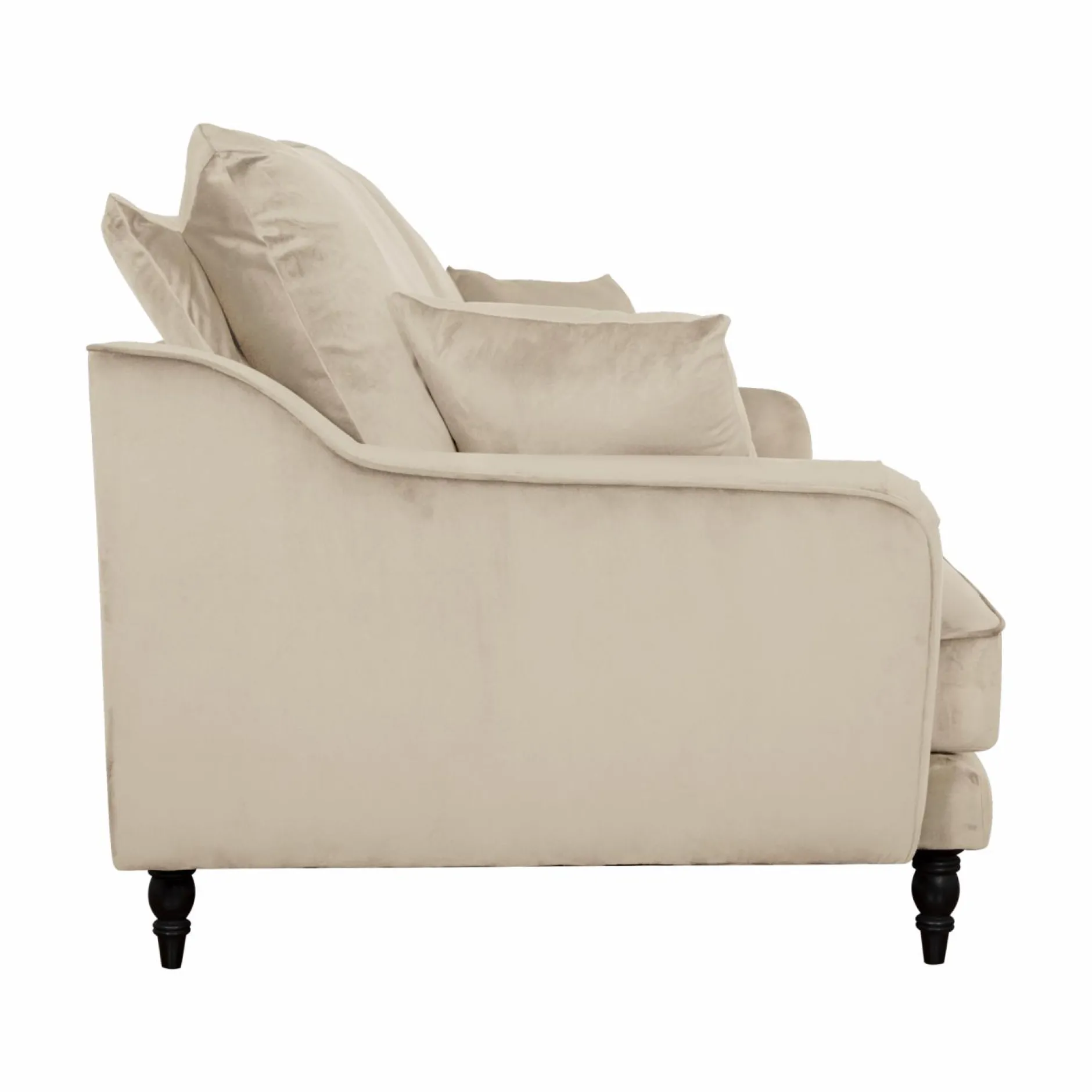 Canapés Droits|Canapés Fixes>Camif Canapé velours Olie - - 4 places Ecru