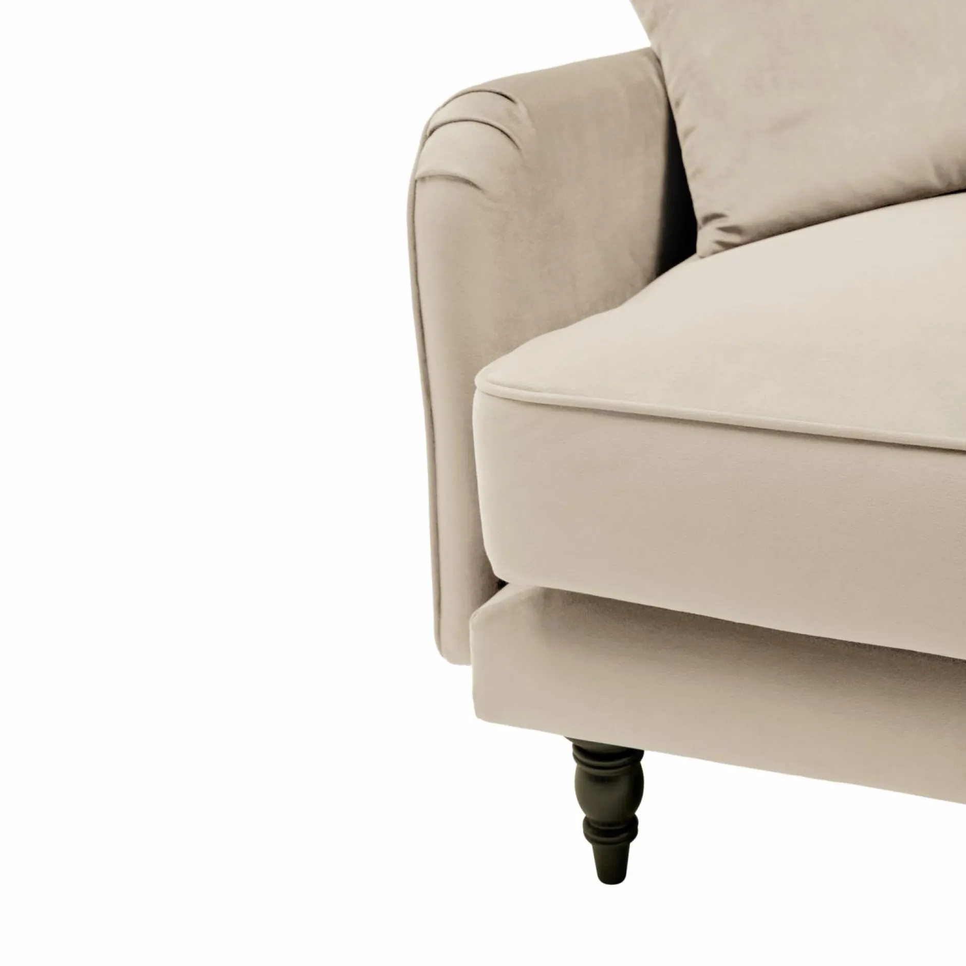 Canapés Droits|Canapés Fixes>Camif Canapé velours Olie - - 4 places Ecru