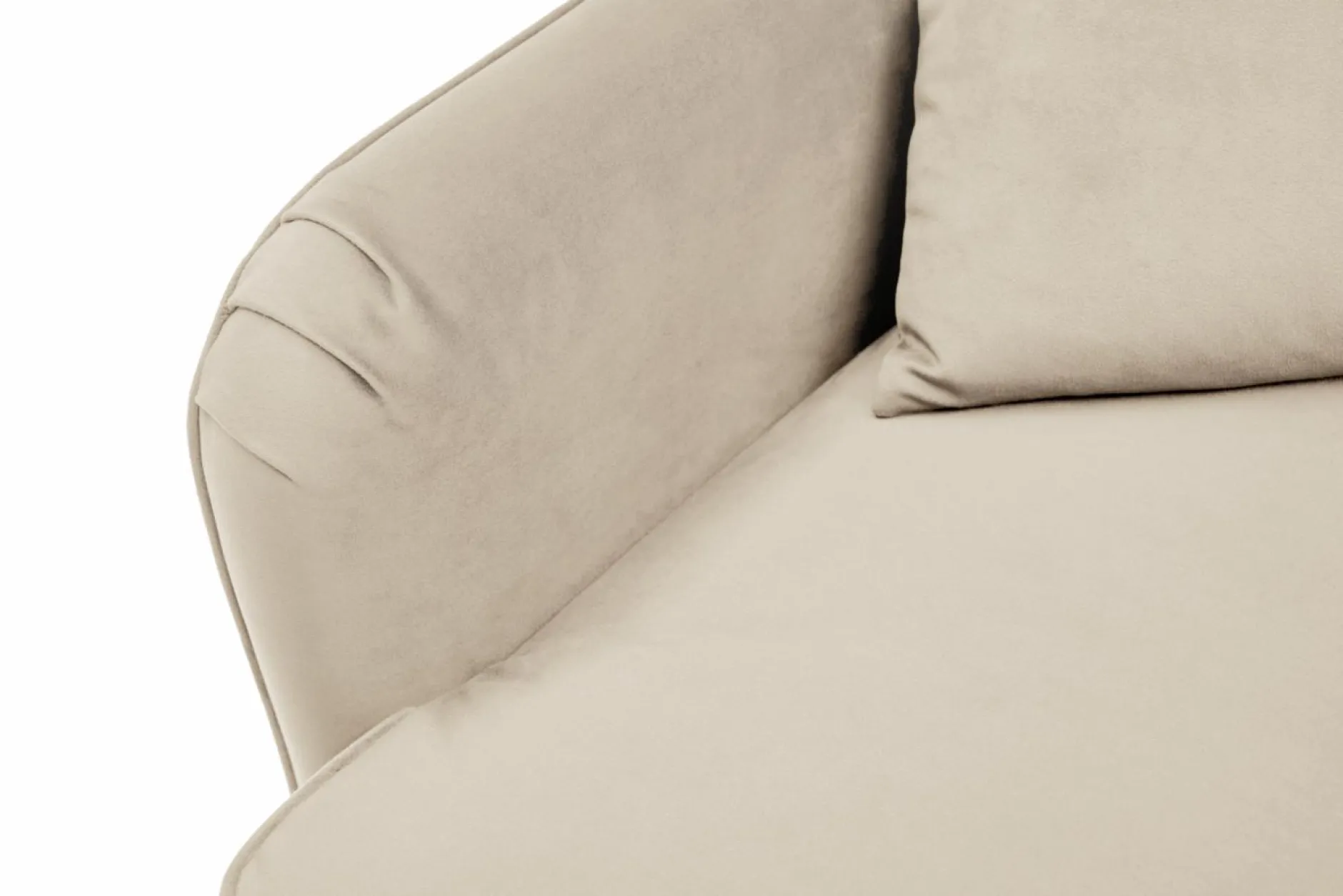 Canapés Droits|Canapés Fixes>Camif Canapé velours Olie - - 4 places Ecru