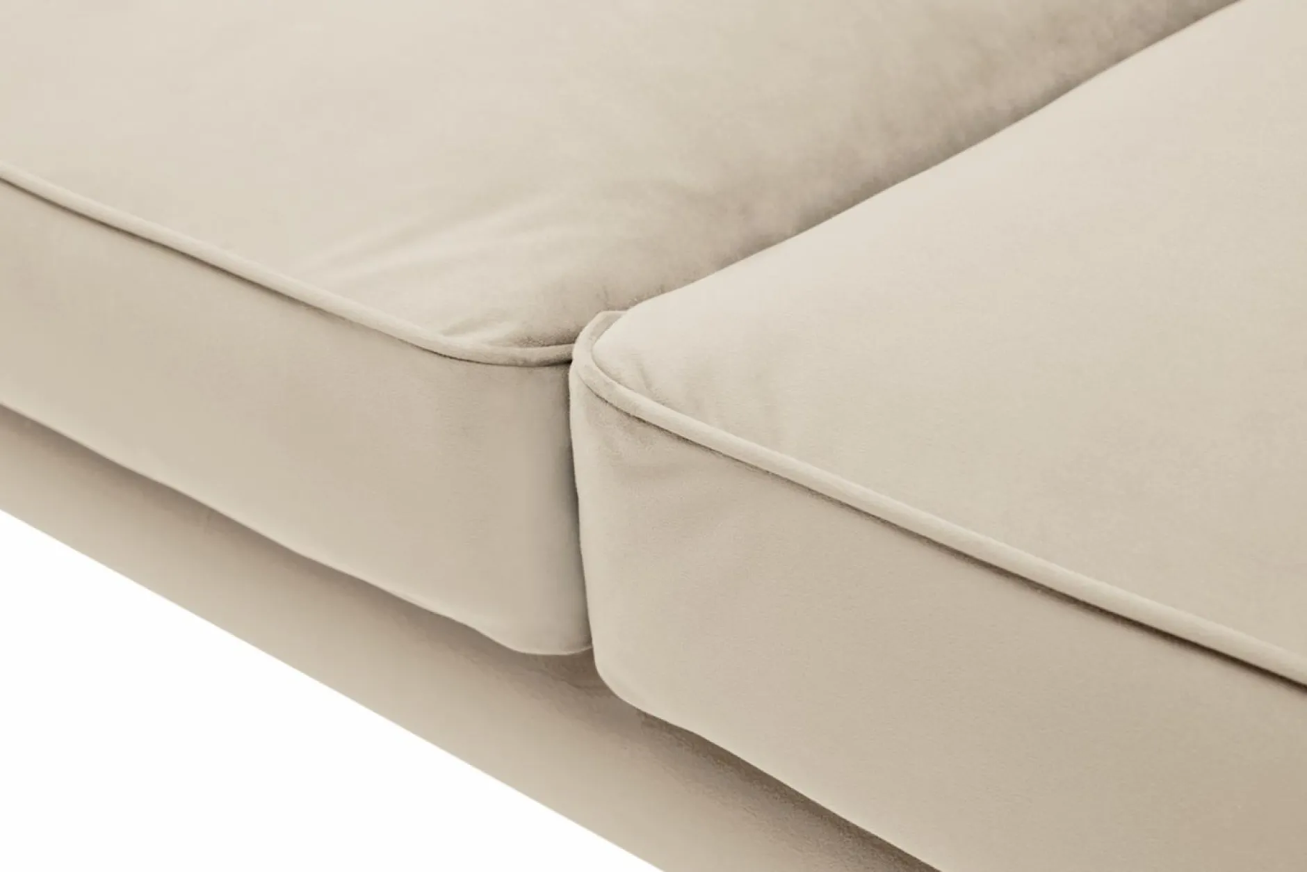 Canapés Droits|Canapés Fixes>Camif Canapé velours Olie - - 4 places Ecru