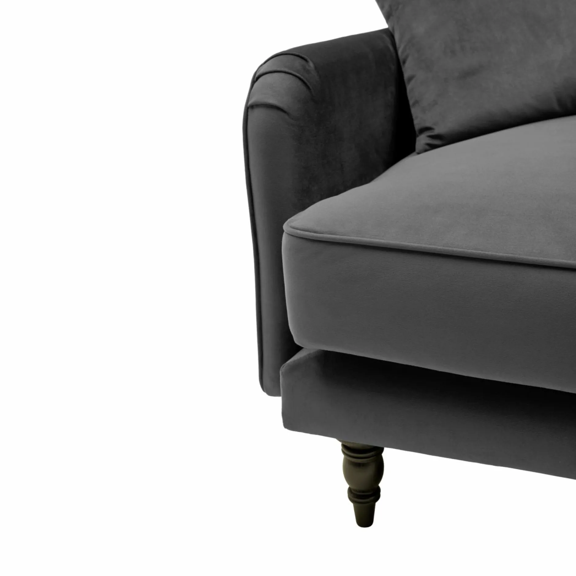 Canapés Droits|Canapés Fixes>Camif Canapé velours Olie - - 2 places Gris