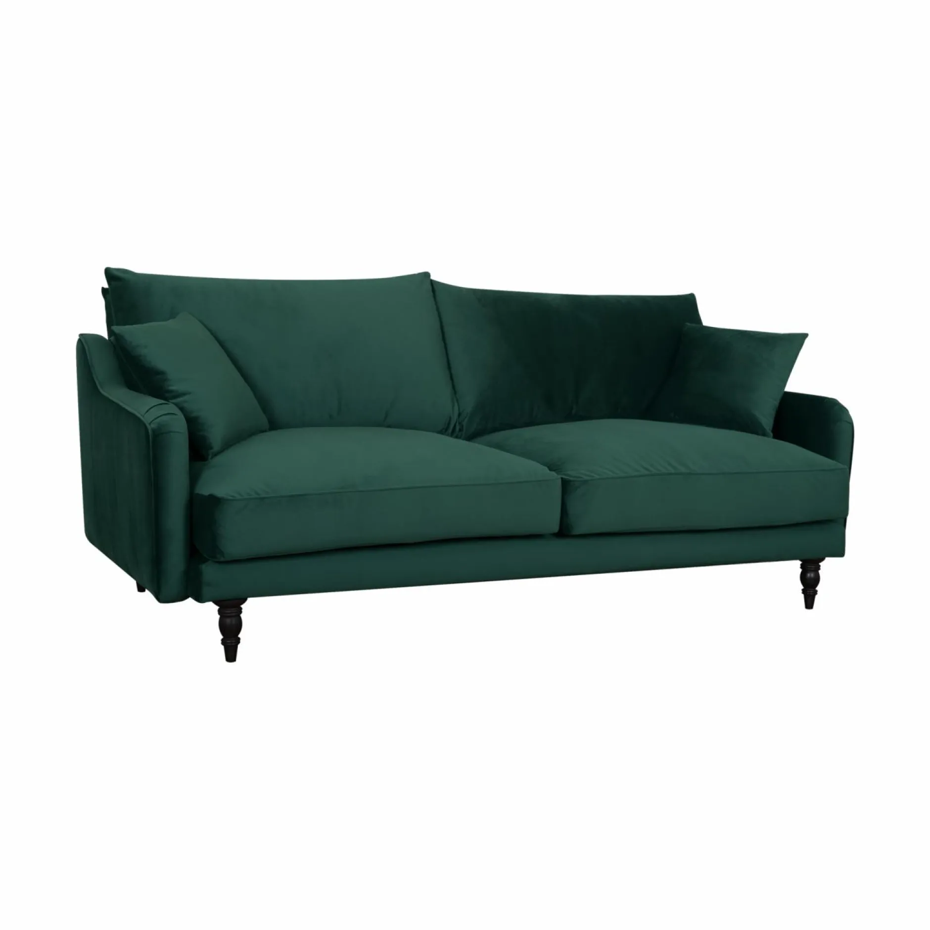 Canapés Droits|Canapés Fixes>Camif Canapé velours Olie - - 4 places Vert Forêt