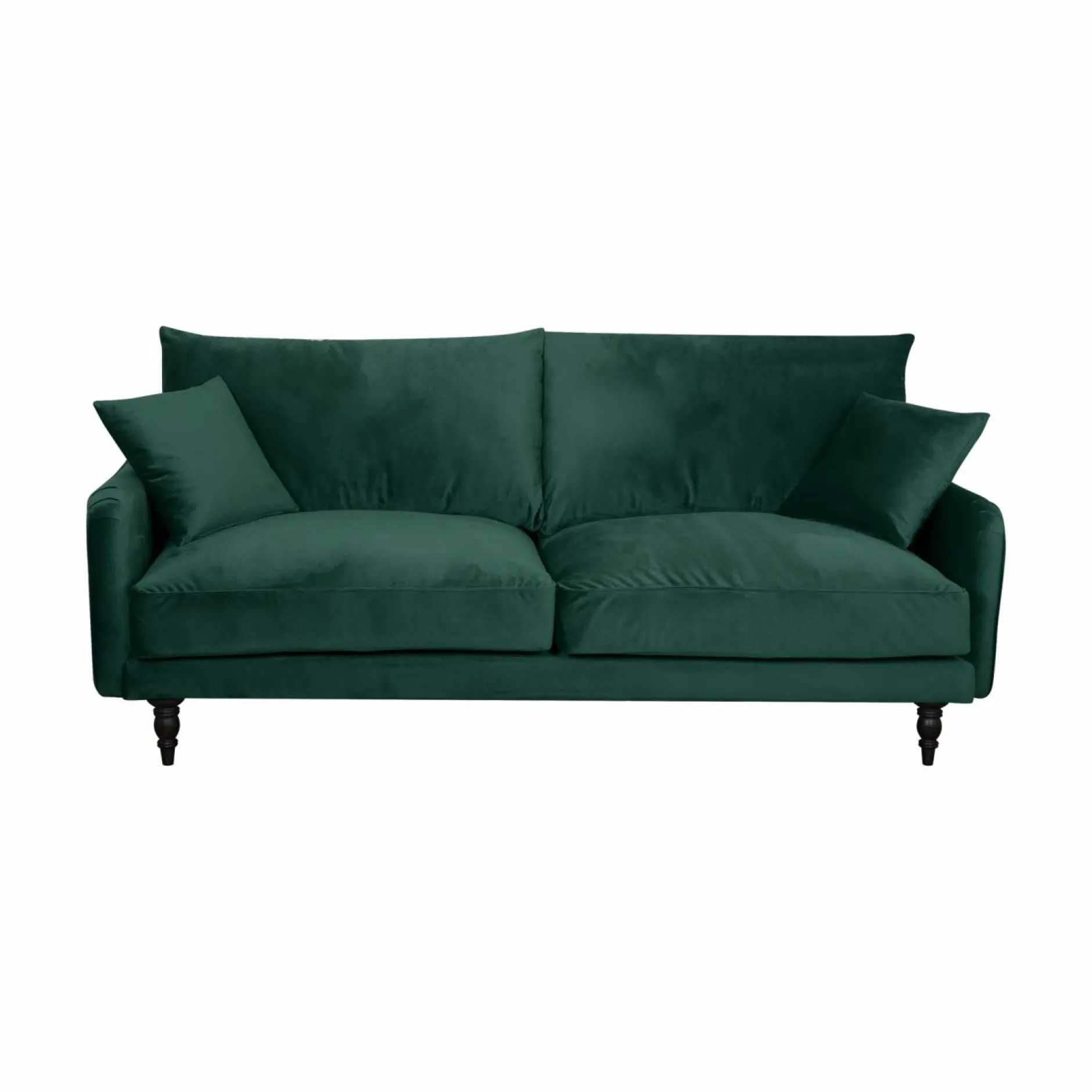 Canapés Droits|Canapés Fixes>Camif Canapé velours Olie - - 4 places Vert Forêt