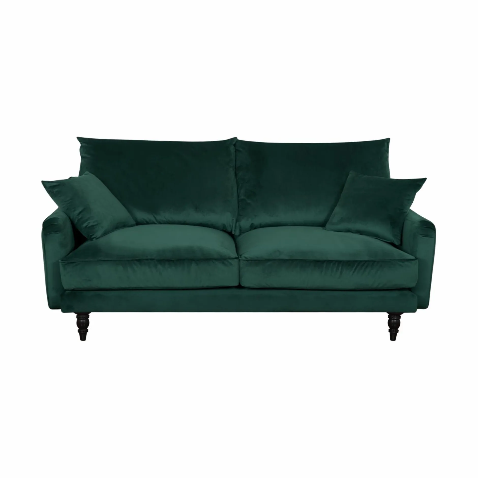 Canapés Fixes|Canapés Droits>Camif Canapé velours Olie - - 3 places Vert Forêt