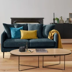 Canapés Fixes>Camif Canapé velours Olympe - - 2 places Bleu Marine