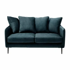 Canapés Fixes></noscript>Camif Canapé velours Olympe - - 2 places Bleu Marine