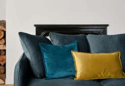 Canapés Fixes></noscript>Camif Canapé velours Olympe - - 2 places Bleu Marine