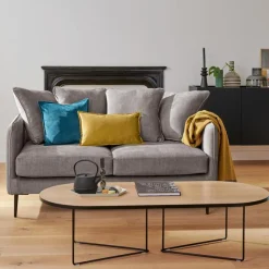 Canapés Fixes>Camif Canapé velours Olympe - - 2 places Gris