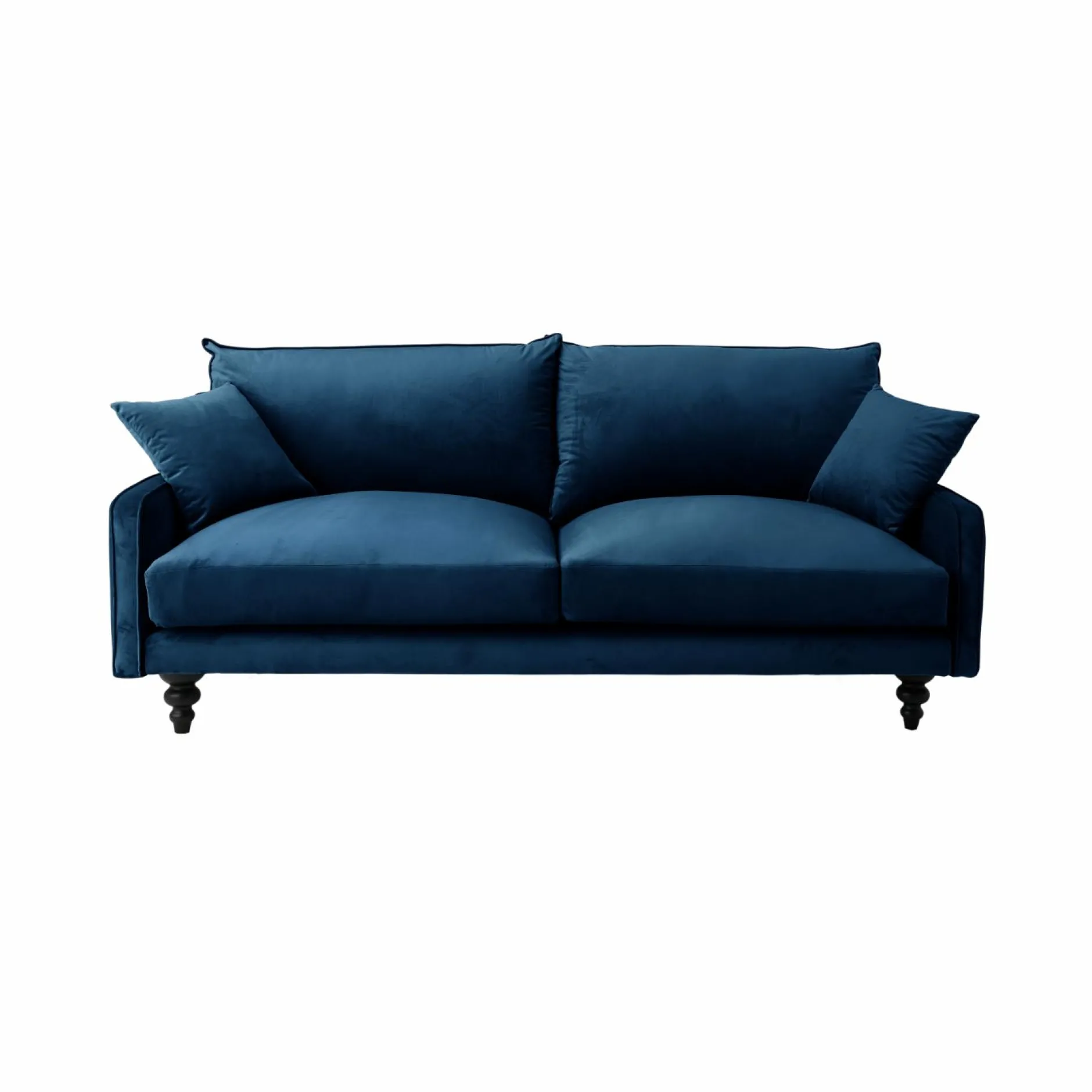 Canapés Fixes>Camif Canapé velours Orso - - 4 places Bleu