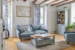 Canapés Fixes>Camif Canapé velours Orso - - 3 places Bleu gris