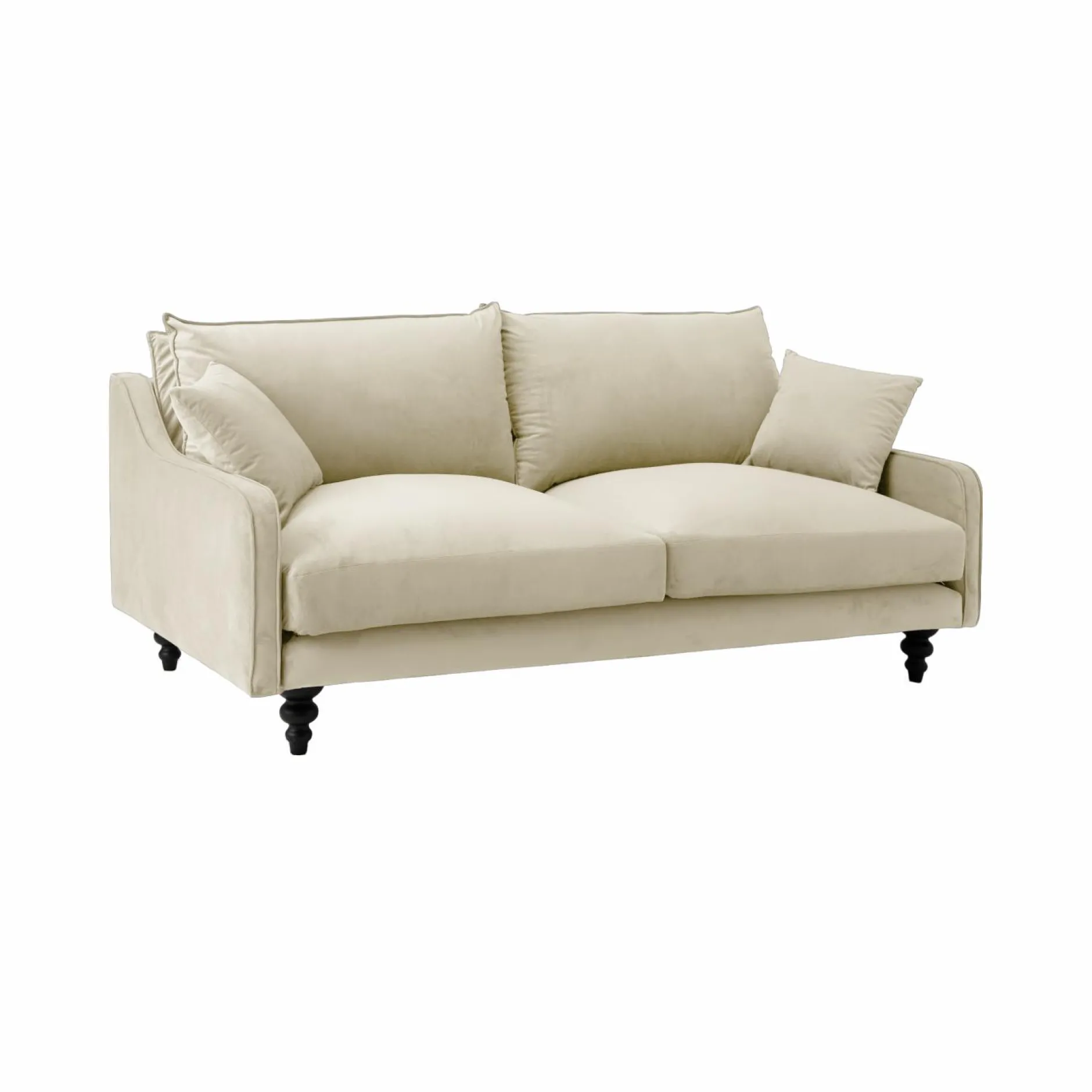 Canapés Fixes>Camif Canapé velours Orso - - 3 places Ecru