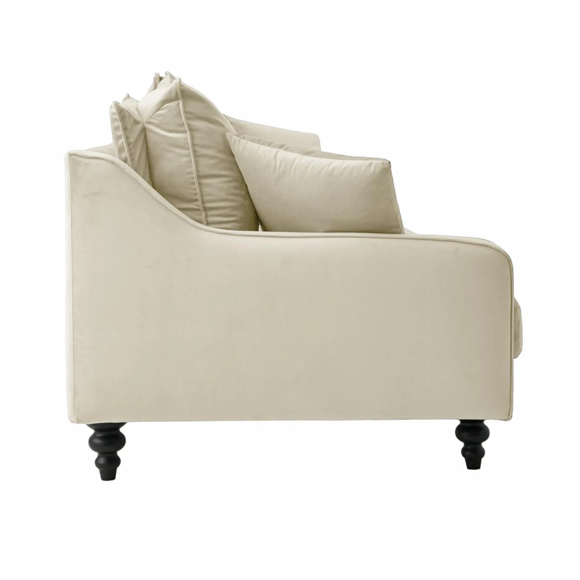 Canapés Fixes>Camif Canapé velours Orso - - 3 places Ecru