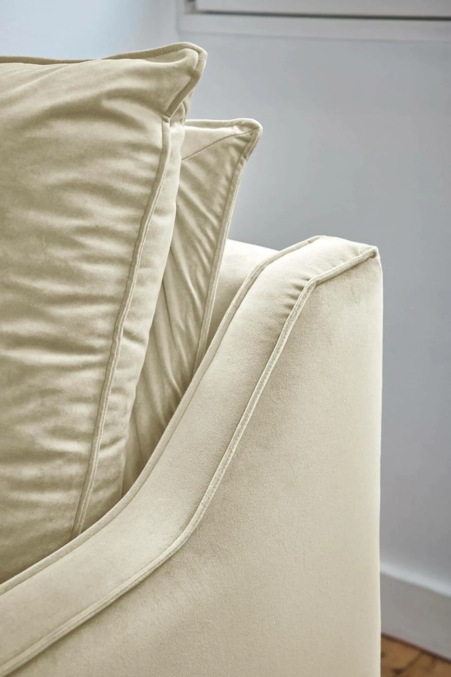 Canapés Fixes>Camif Canapé velours Orso - - 2 places Ecru