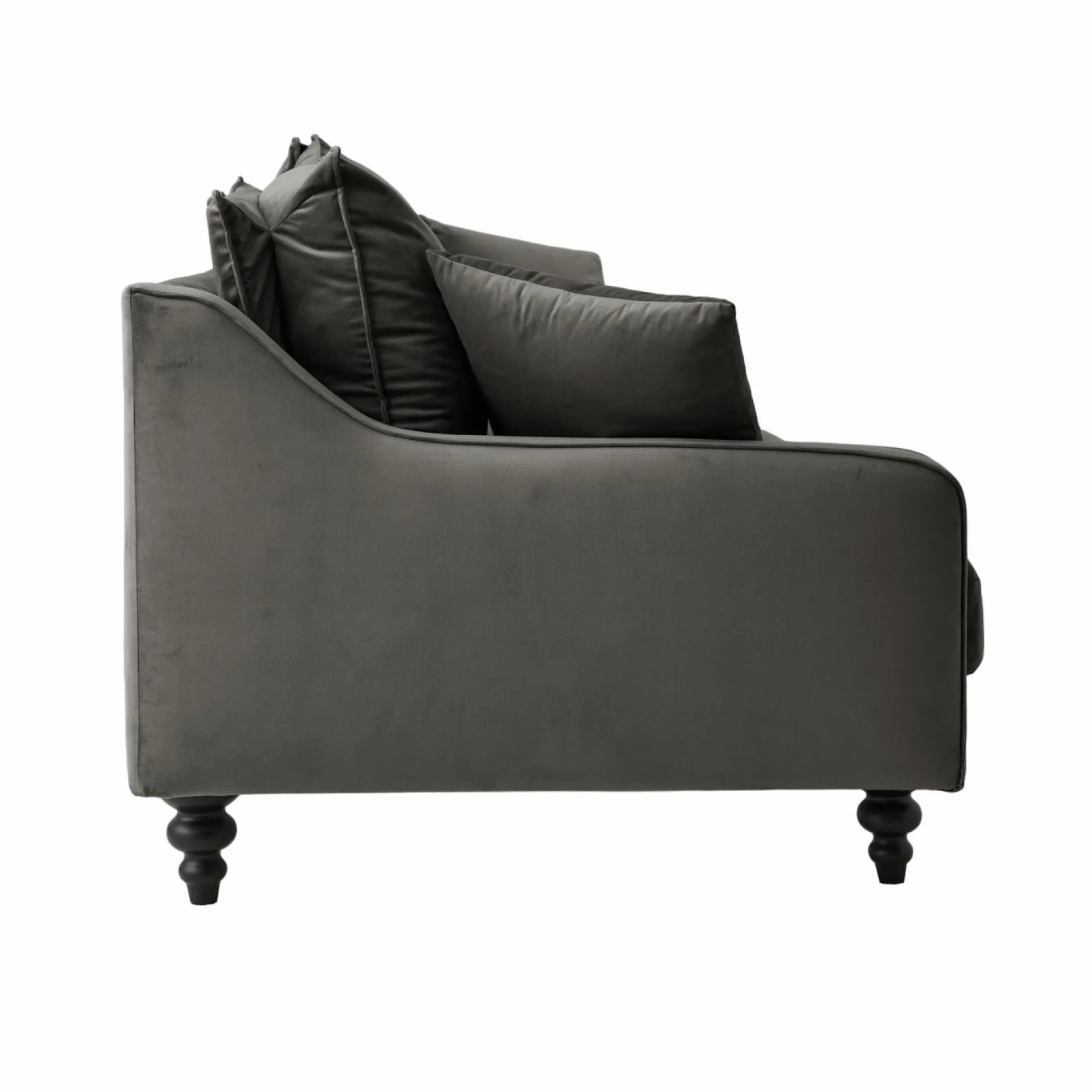 Canapés Fixes>Camif Canapé velours Orso - - 4 places Gris Clair