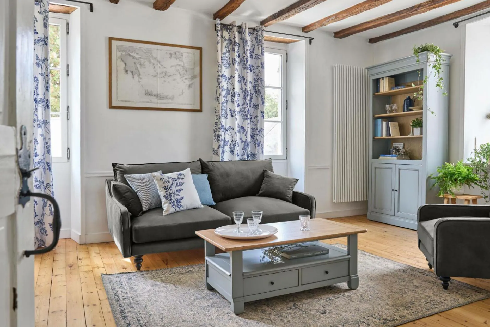 Canapés Fixes>Camif Canapé velours Orso - - 2 places Gris Clair