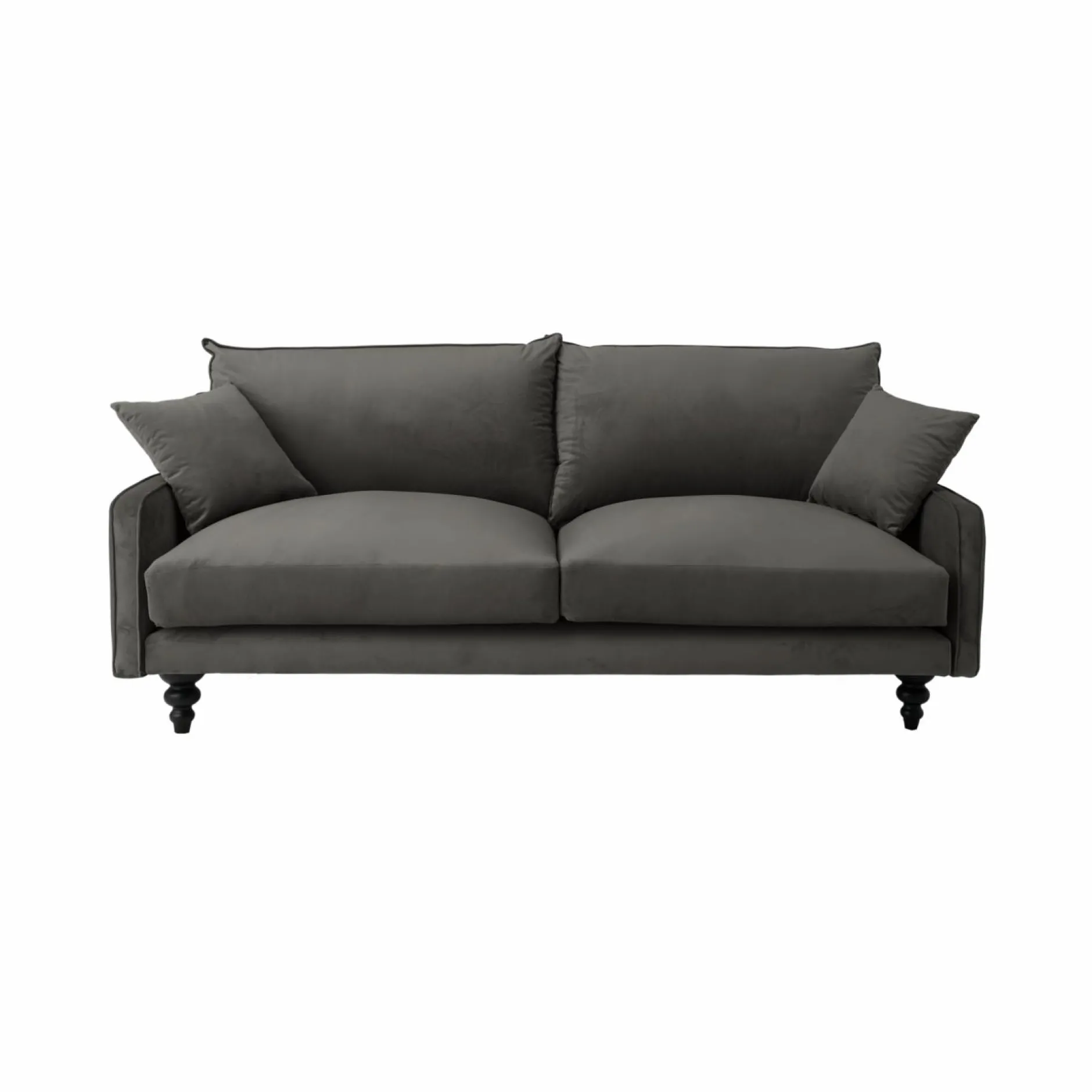 Canapés Fixes>Camif Canapé velours Orso - - 2 places Gris Clair