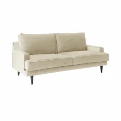Canapés Fixes>Camif Canapé velours Oscar - - 3 places Ecru