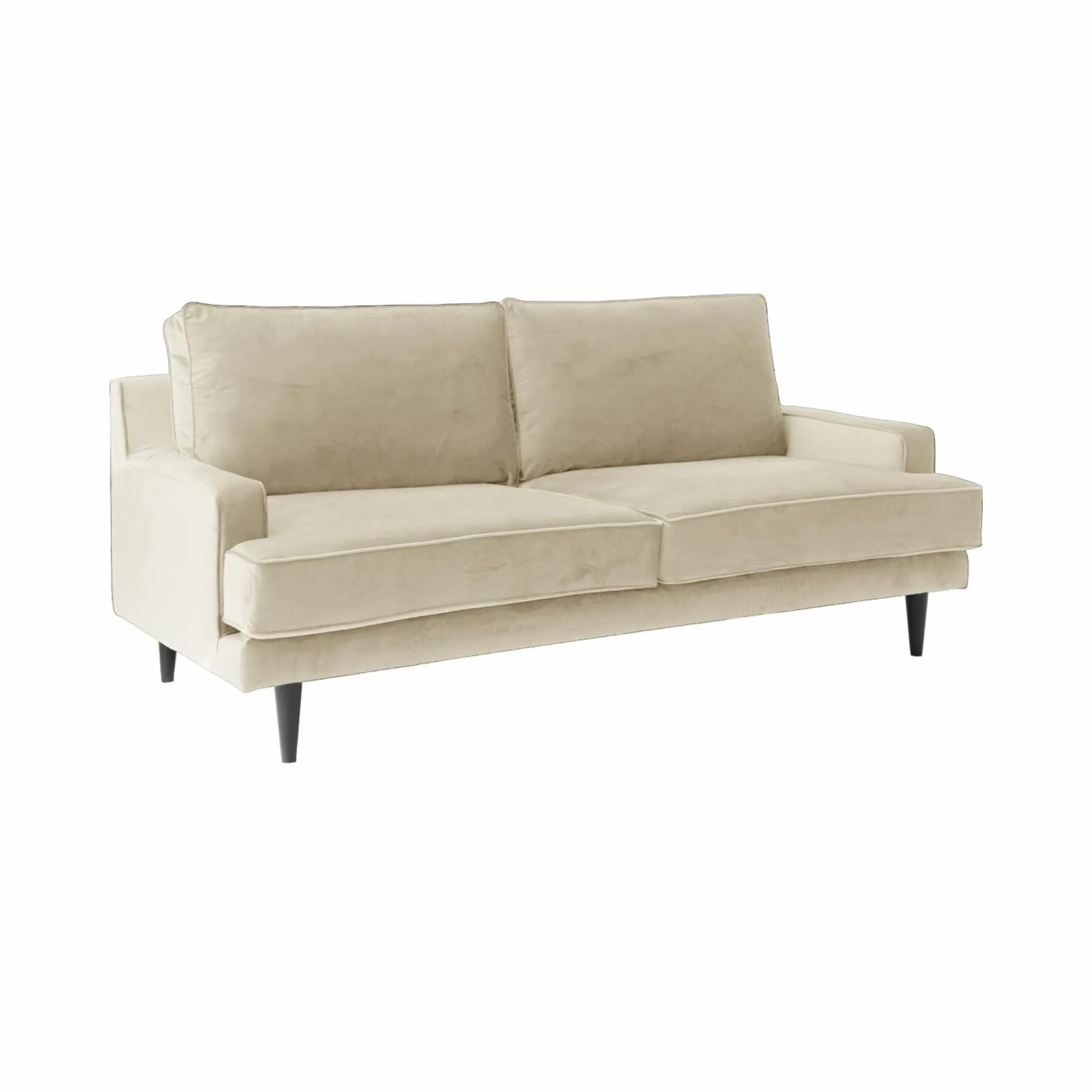 Canapés Fixes>Camif Canapé velours Oscar - - 2 places Ecru