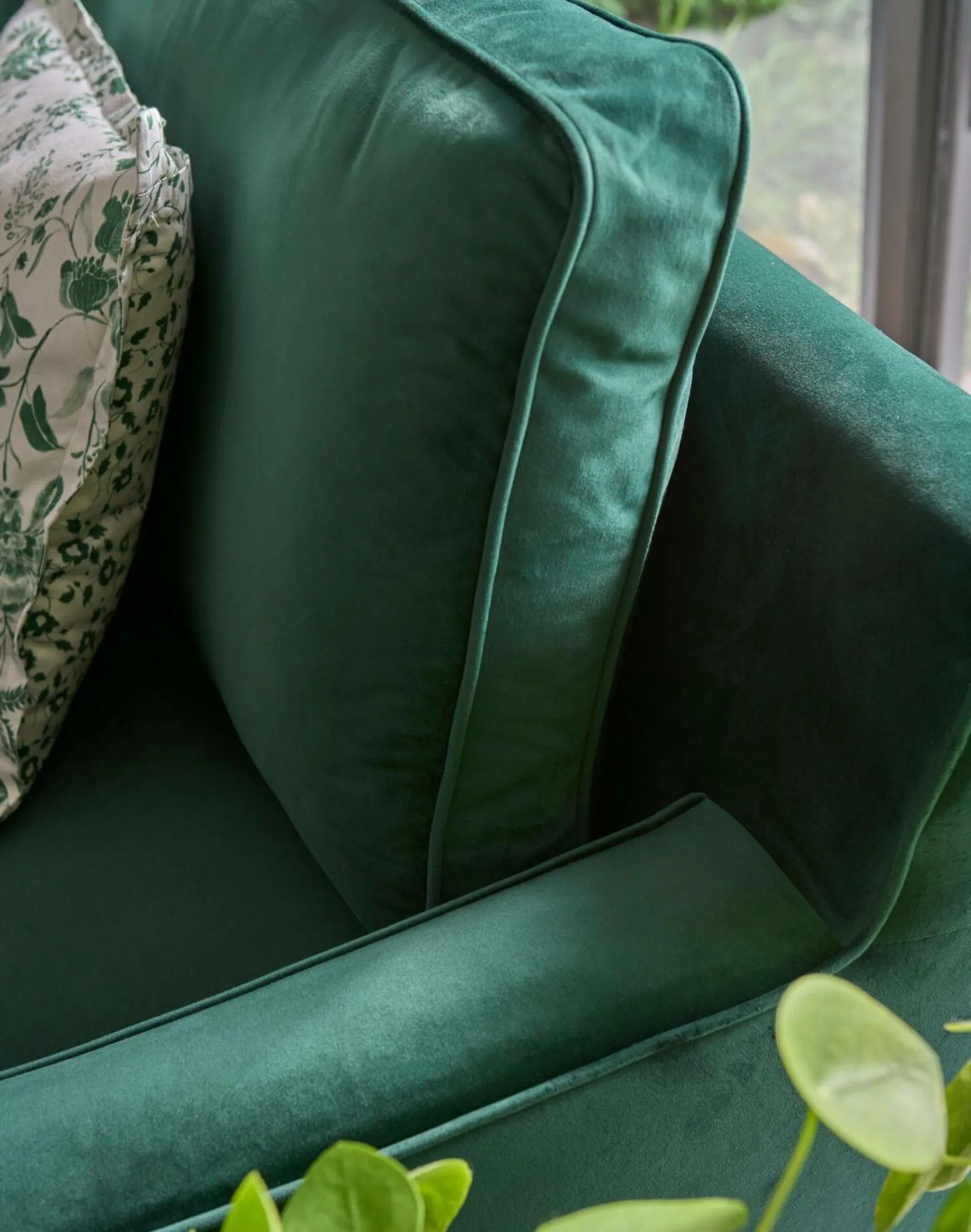 Canapés Fixes>Camif Canapé velours Oscar - - 3 places Vert Emeraude