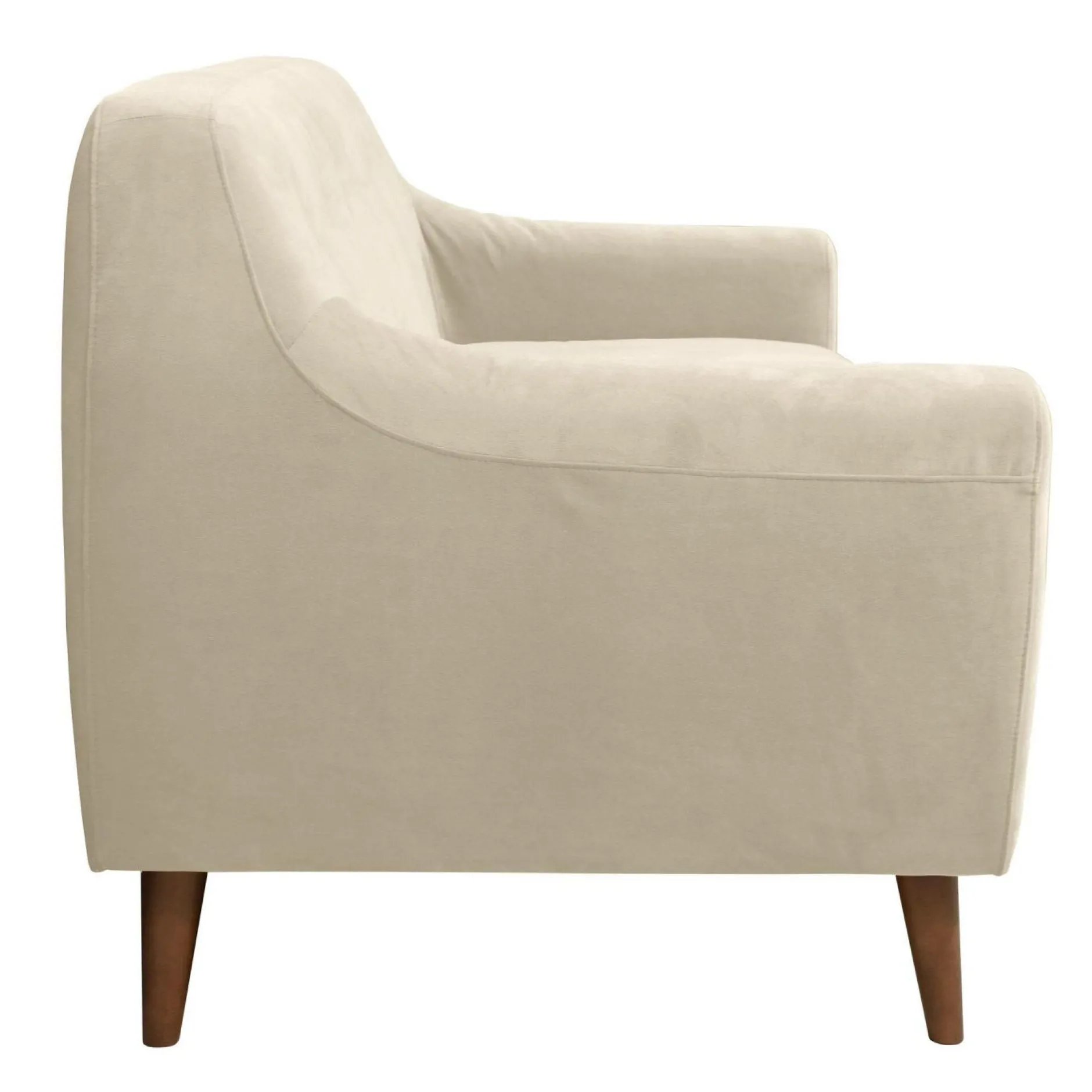 Canapés Droits|Canapés Fixes>Camif Canapé velours Paimpol - - 2 places Crème