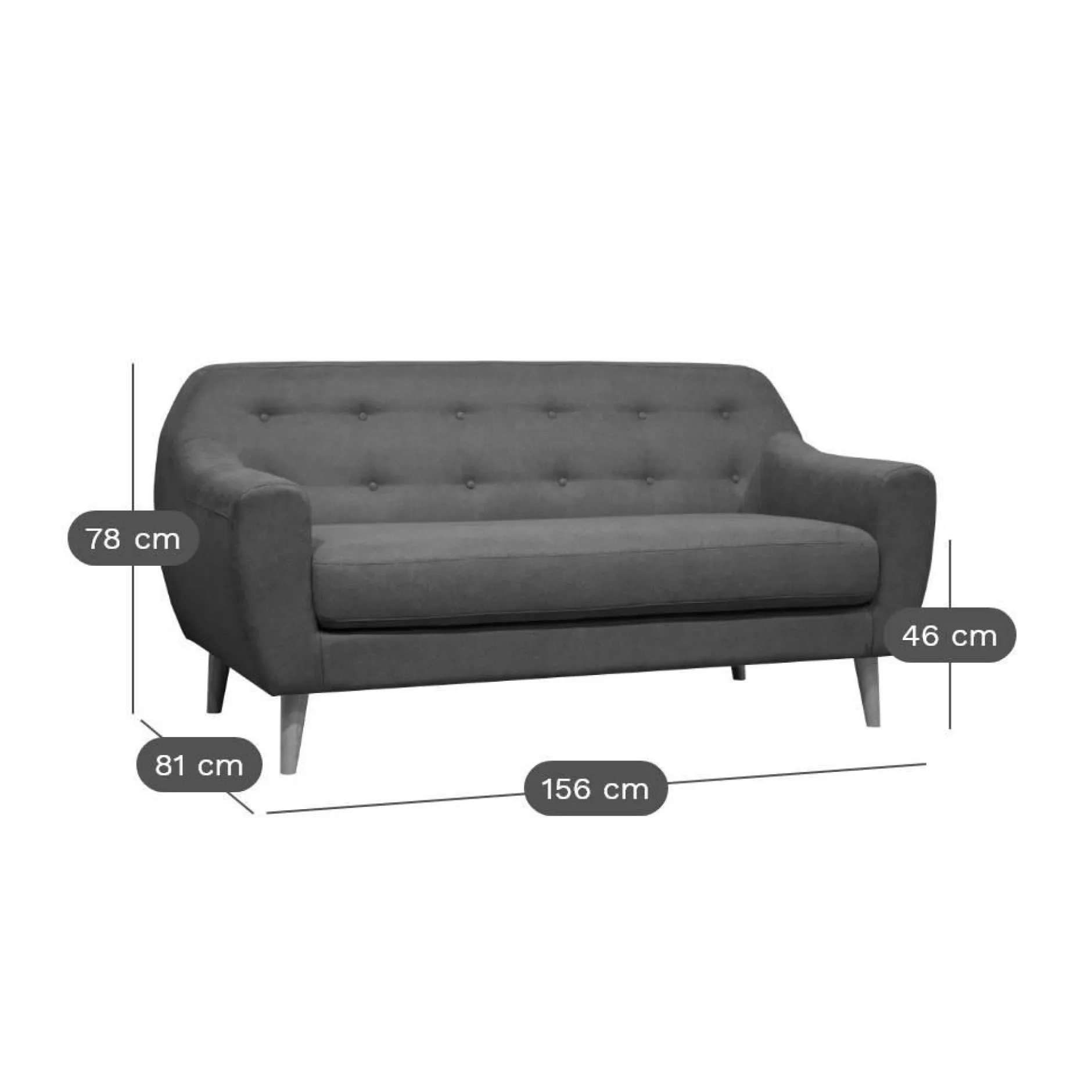 Canapés Droits|Canapés Fixes>Camif Canapé velours Paimpol - - 2 places Crème