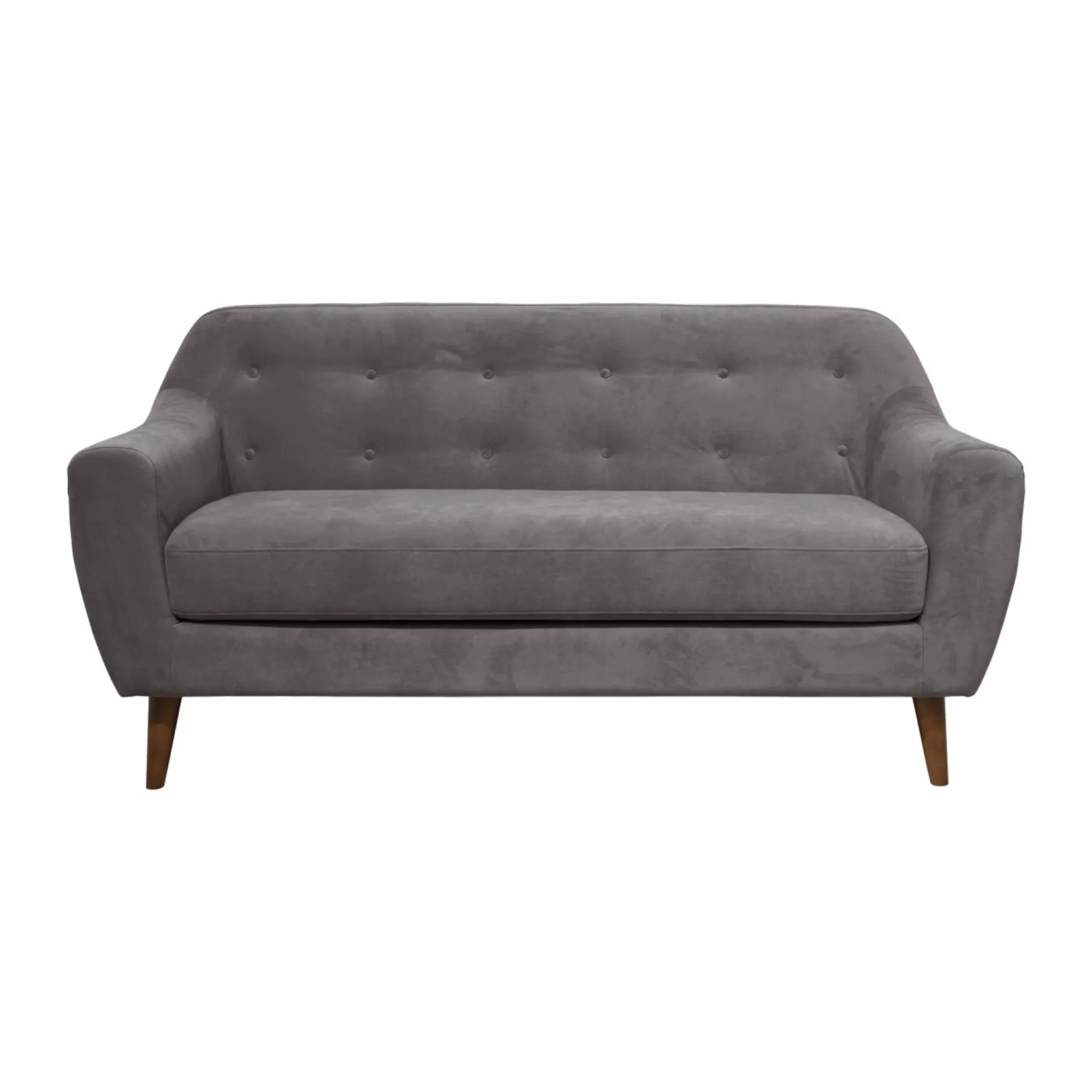 Canapés Droits|Canapés Fixes>Camif Canapé velours Paimpol - - 2 places Gris Clair