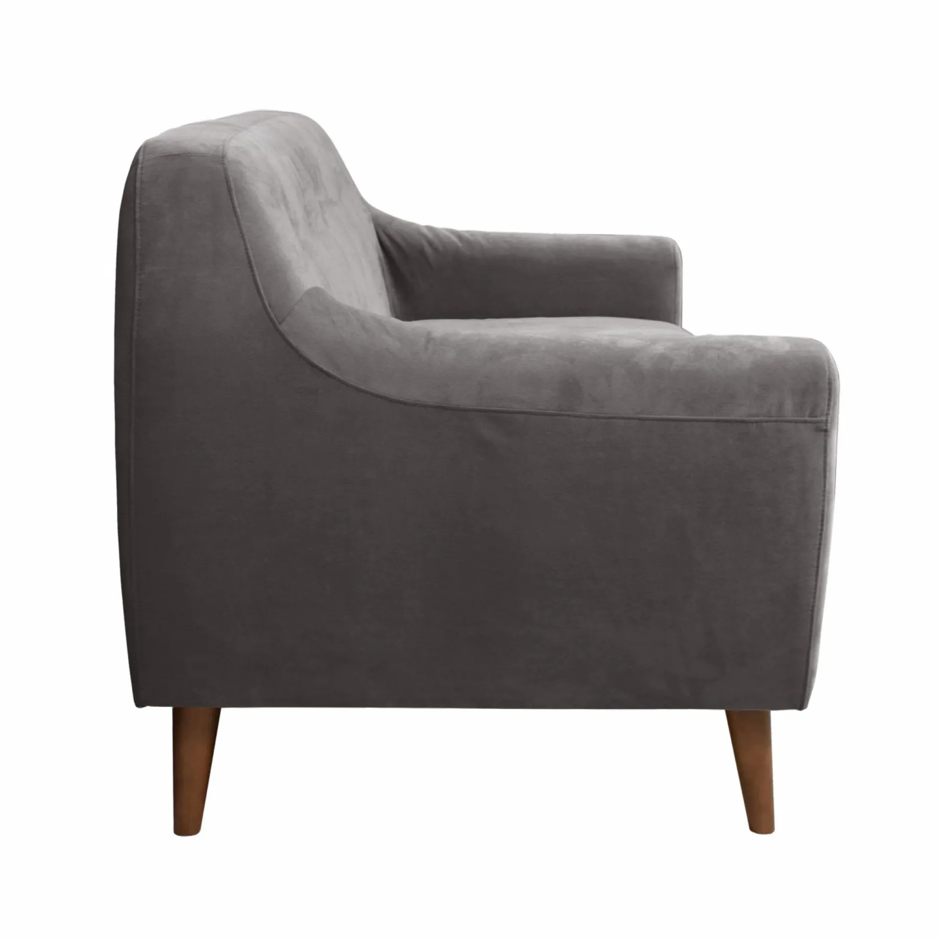 Canapés Droits|Canapés Fixes>Camif Canapé velours Paimpol - - 2 places Gris Clair