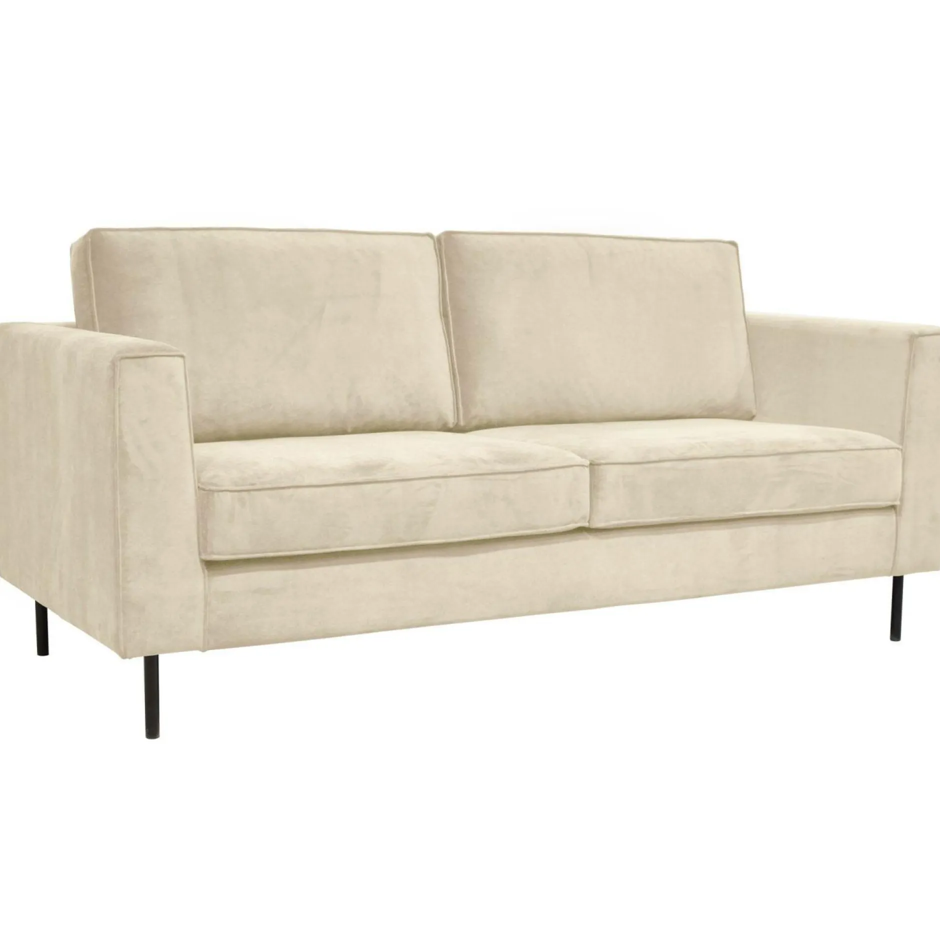 Canapés Droits|Canapés Fixes>Camif Canapé velours Pietra - Crème