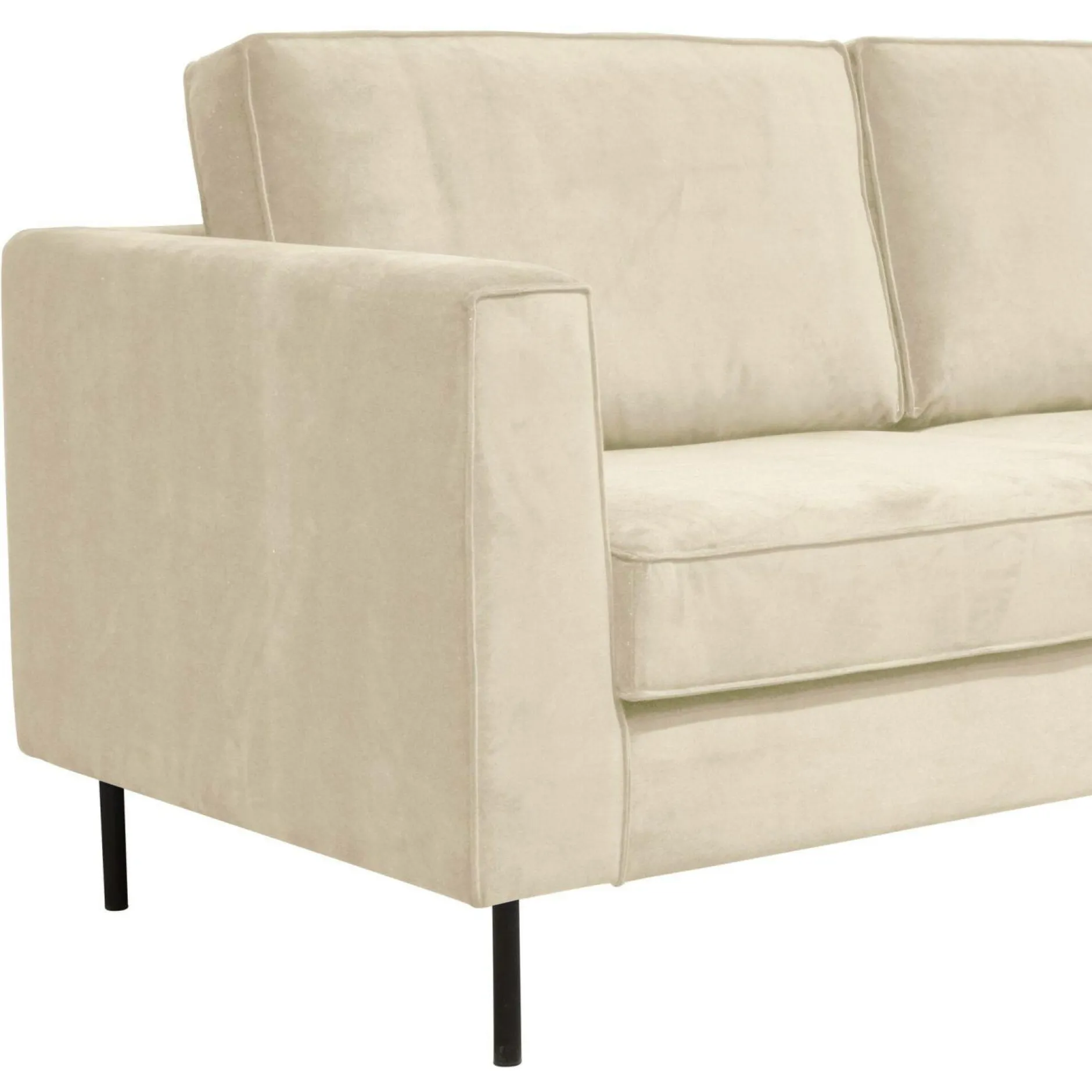 Canapés Droits|Canapés Fixes>Camif Canapé velours Pietra - Crème