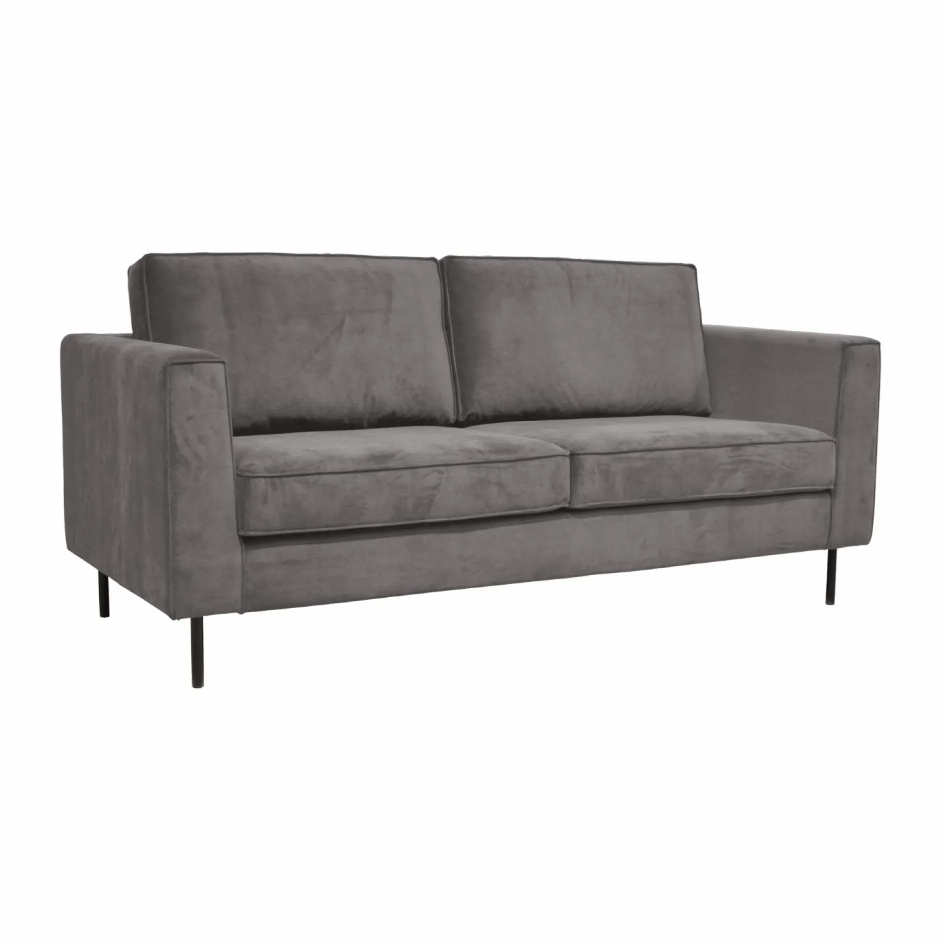 Canapés Droits|Canapés Fixes>Camif Canapé velours Pietra - Gris Clair