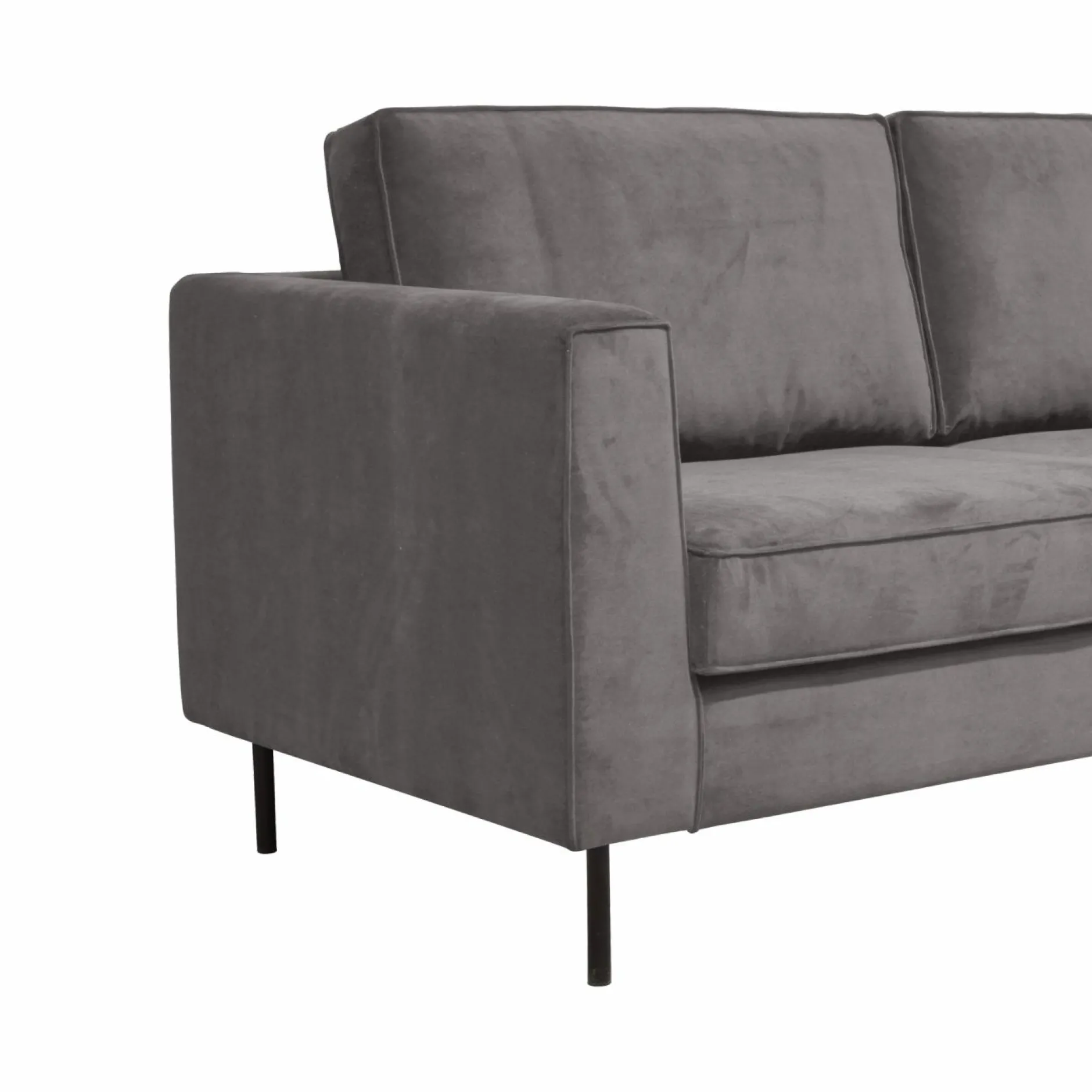 Canapés Droits|Canapés Fixes>Camif Canapé velours Pietra - Gris Clair