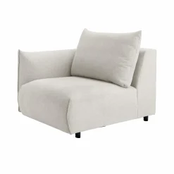 Canapés Modulables>Camif Chauffeuse avec accoudoir pour canapé modulable tissu Solal - - Gauche Beige