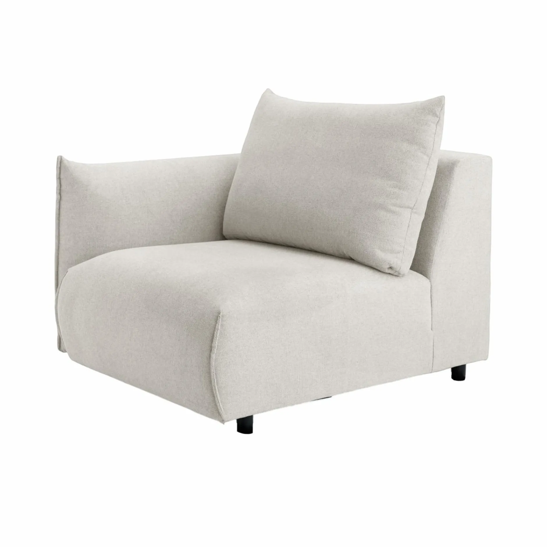 Canapés Modulables>Camif Chauffeuse avec accoudoir pour canapé modulable tissu Solal - - Gauche Beige