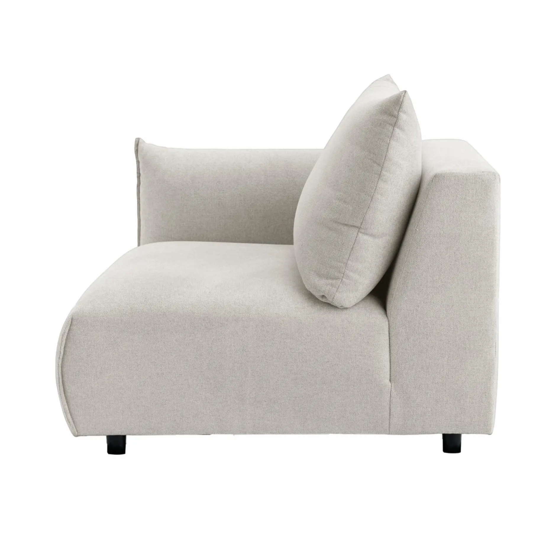 Canapés Modulables>Camif Chauffeuse avec accoudoir pour canapé modulable tissu Solal - - Gauche Beige