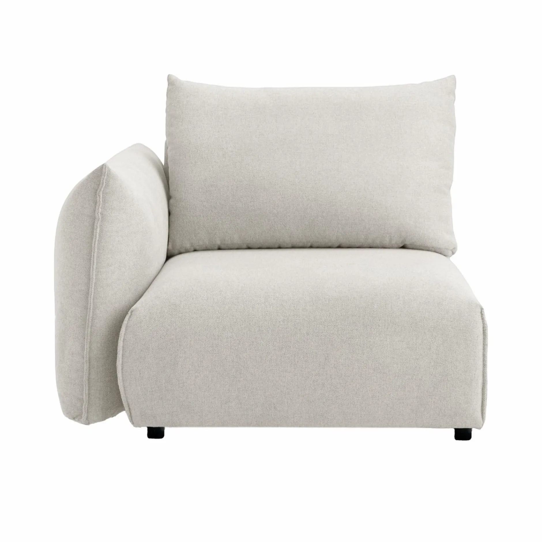 Canapés Modulables>Camif Chauffeuse avec accoudoir pour canapé modulable tissu Solal - - Gauche Beige