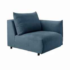 Canapés Modulables>Camif Chauffeuse avec accoudoir pour canapé modulable tissu Solal - - Droite Bleu