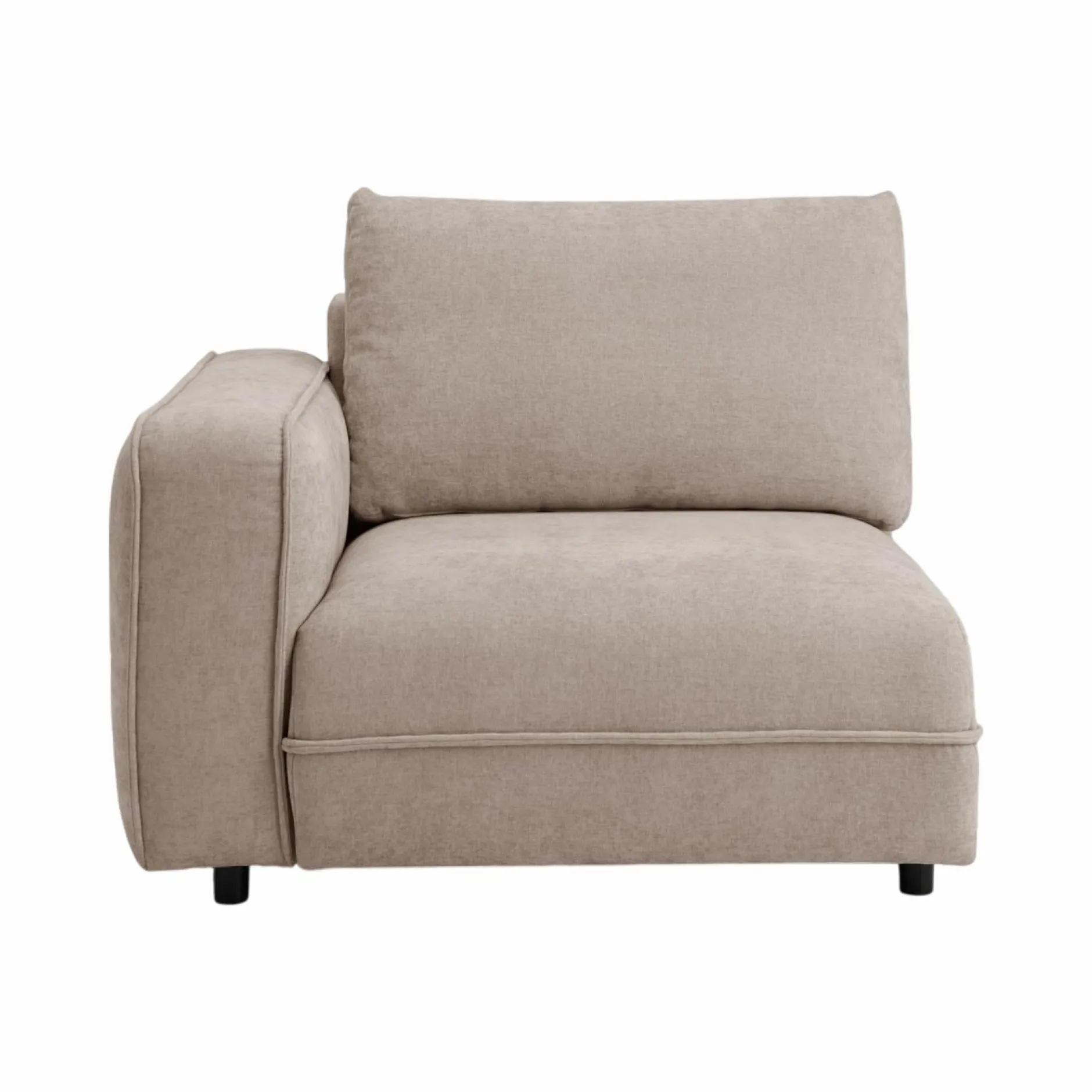 Canapés Modulables>Camif Chauffeuse avec accoudoir pour canapé modulable tissu Solenn - - Canapé angle gauche Grège