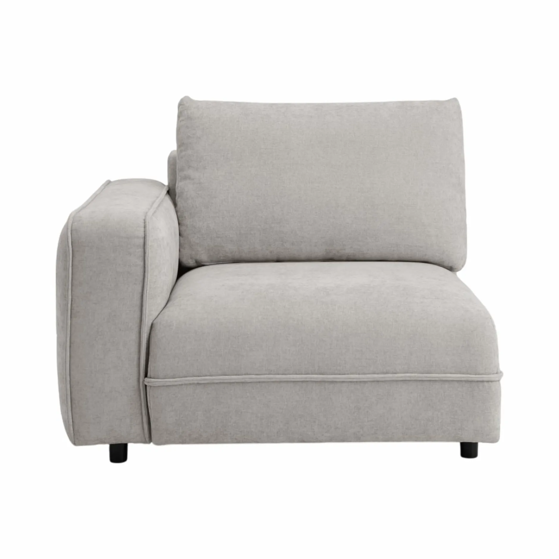 Canapés Modulables>Camif Chauffeuse avec accoudoir pour canapé modulable tissu Solenn - - Canapé angle gauche Galet