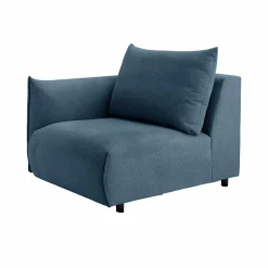 Canapés Modulables>Camif Chauffeuse avec accoudoir pour canapé modulable tissu Solal - - Gauche Bleu