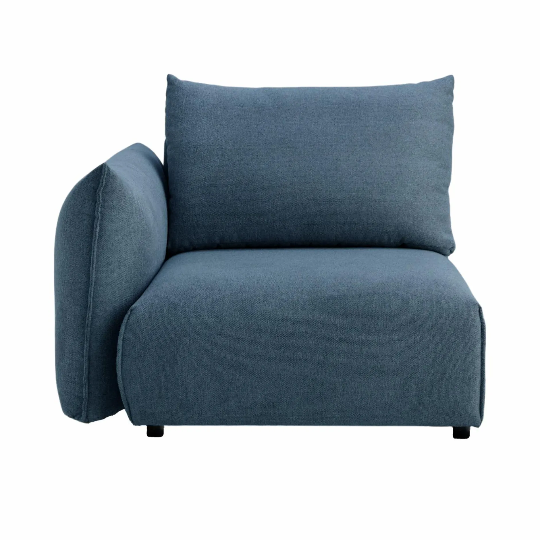 Canapés Modulables>Camif Chauffeuse avec accoudoir pour canapé modulable tissu Solal - - Gauche Bleu