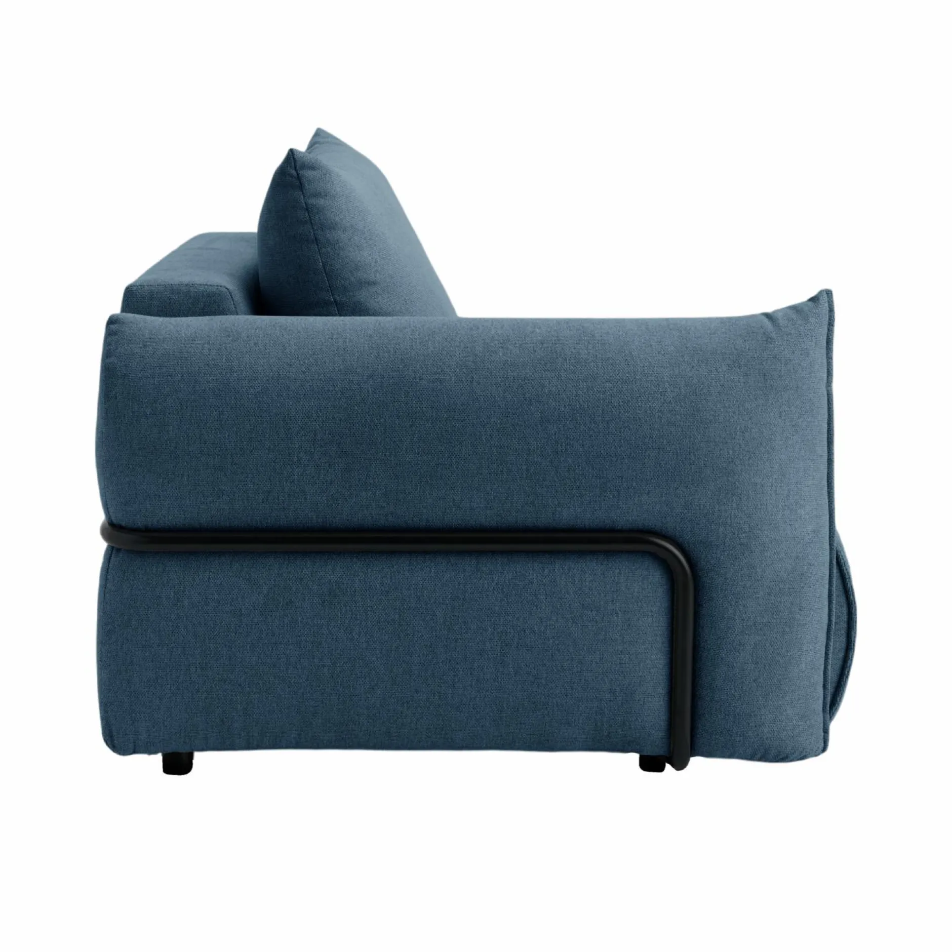 Canapés Modulables>Camif Chauffeuse avec accoudoir pour canapé modulable tissu Solal - - Gauche Bleu