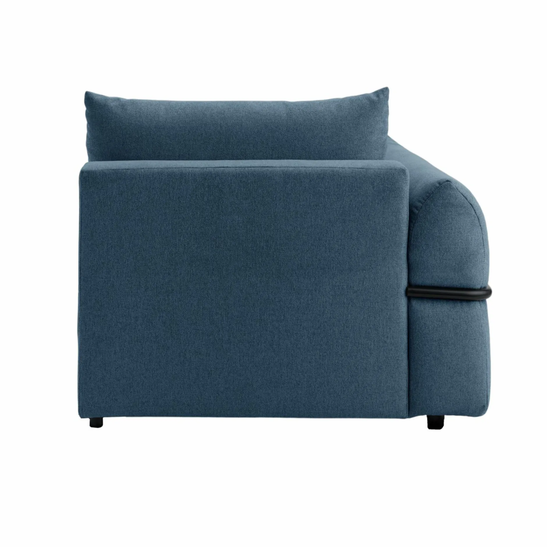 Canapés Modulables>Camif Chauffeuse avec accoudoir pour canapé modulable tissu Solal - - Gauche Bleu