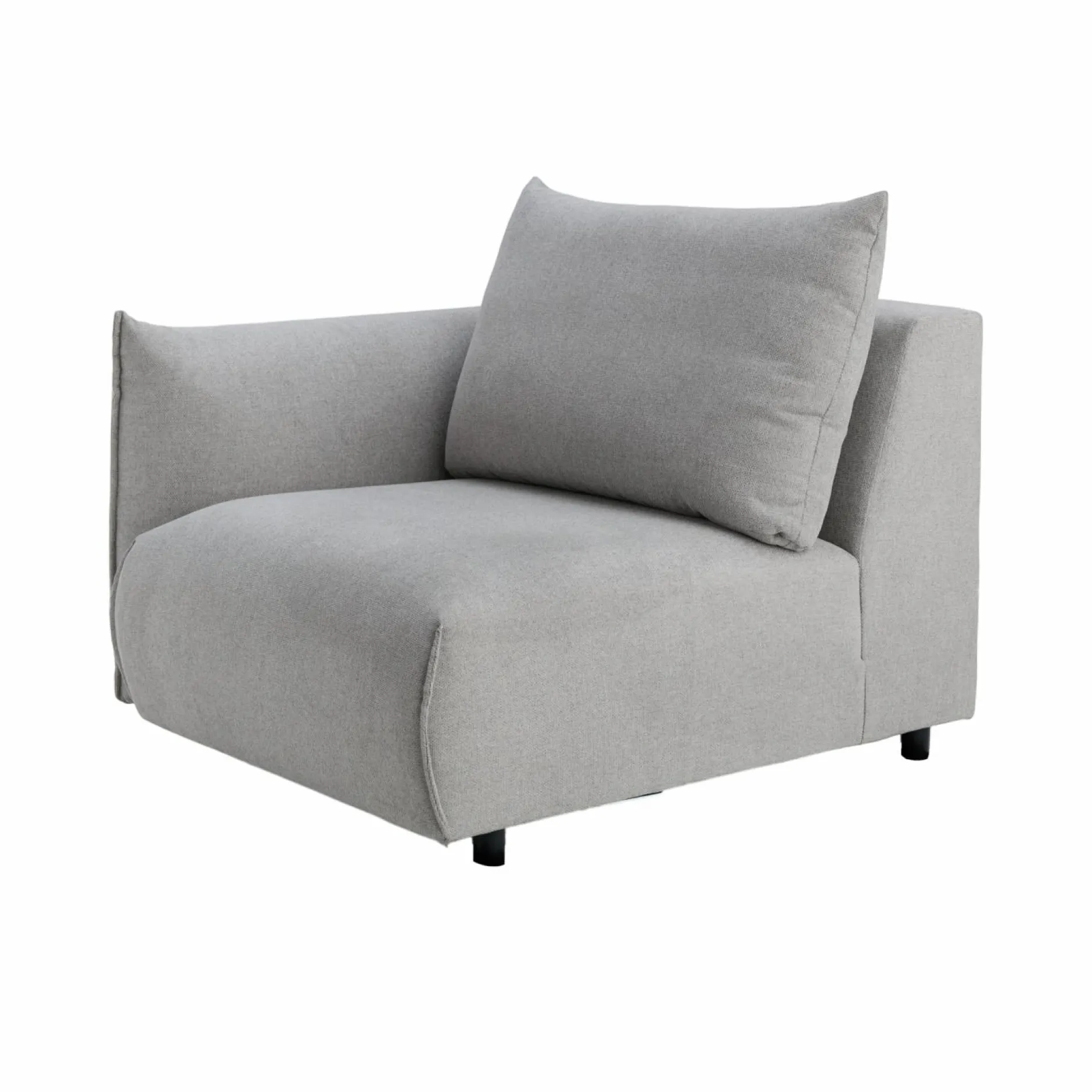 Canapés Modulables>Camif Chauffeuse avec accoudoir pour canapé modulable tissu Solal - - Gauche Gris