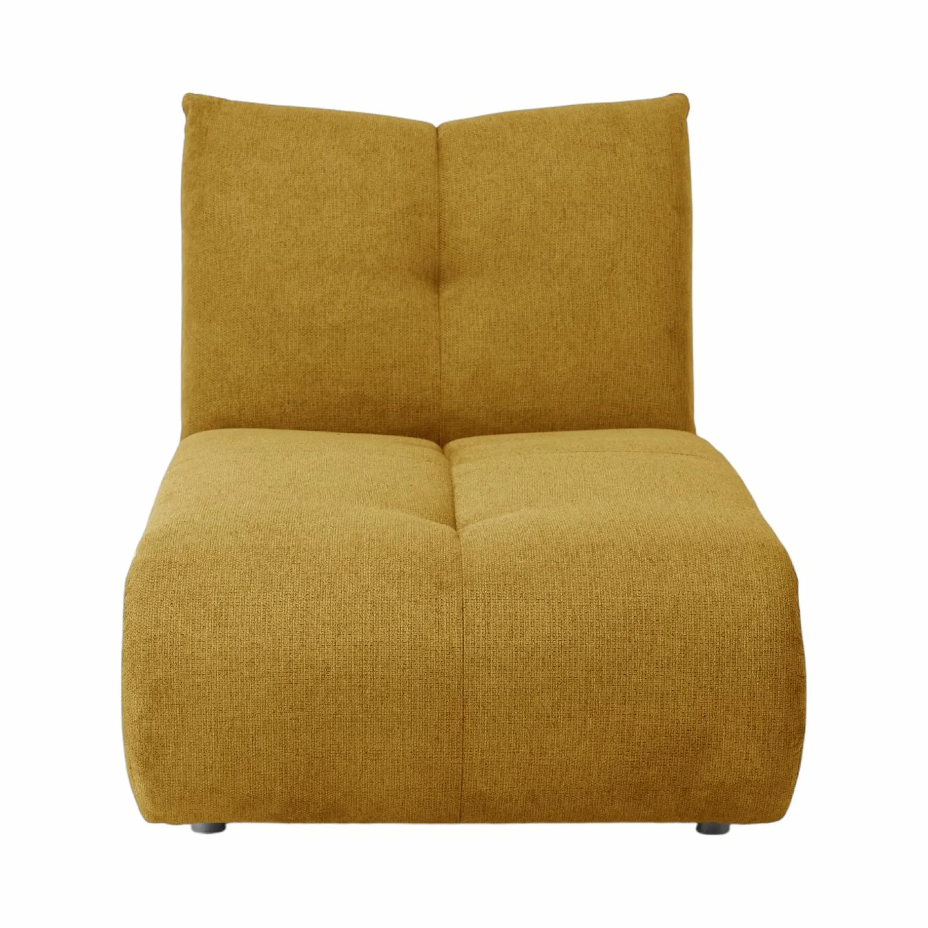 Canapés Modulables>Camif Chauffeuse pour canapé modulable tissu Benny - Moutarde