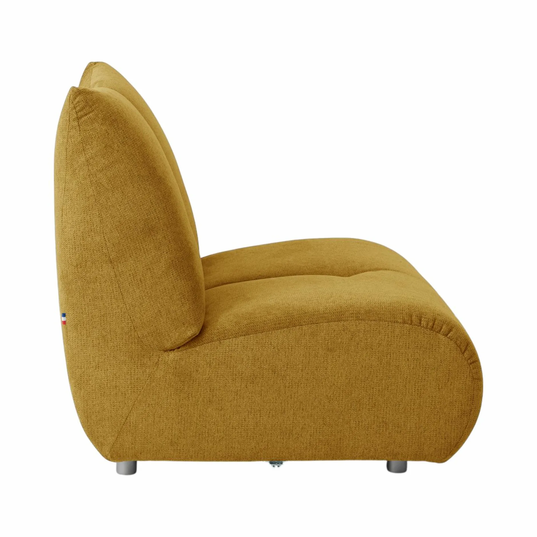 Canapés Modulables>Camif Chauffeuse pour canapé modulable tissu Benny - Moutarde